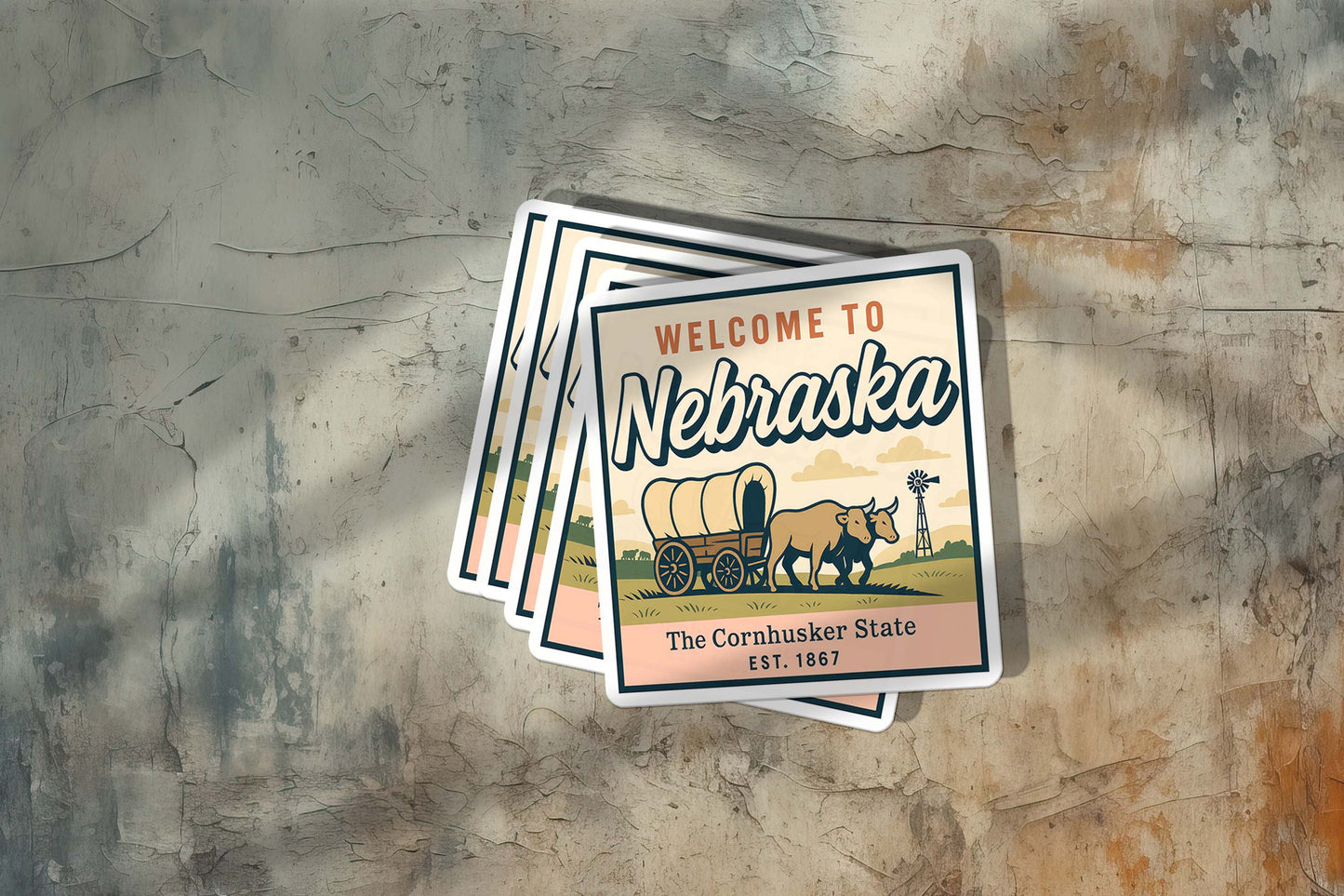 Welcome to Nebraska Vinyl Sticker – Vintage State Travel Decal