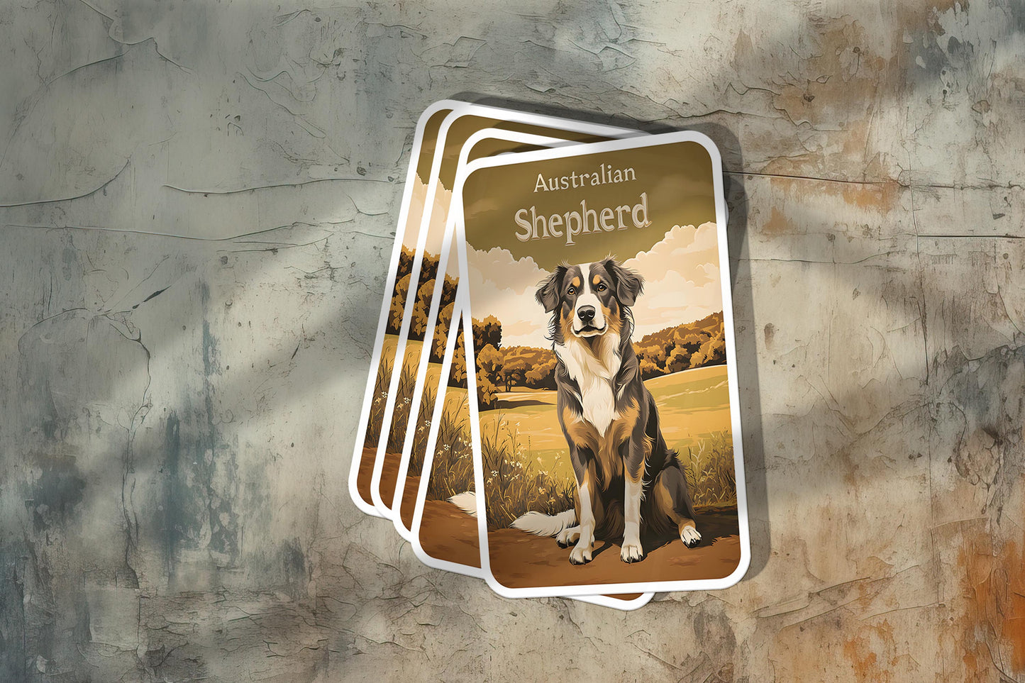 Vintage Australian Shepherd Sticker – Durable Vinyl Sticker