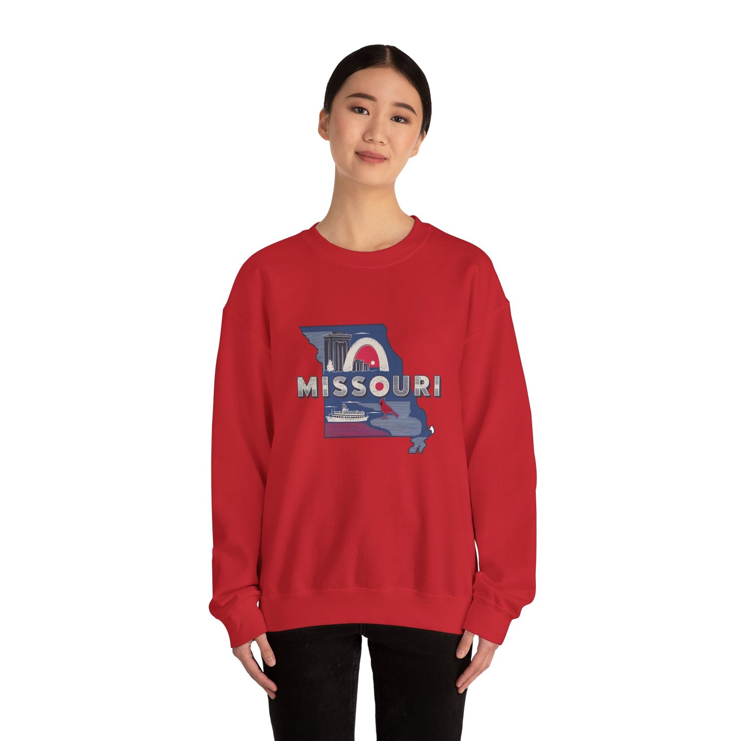 Missouri State Map Retro Arch Crewneck Sweatshirt