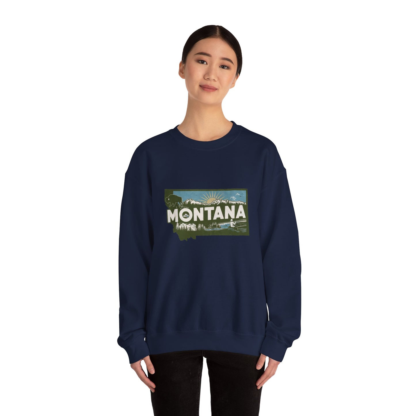 Montana State Landscape Crewneck Sweatshirt