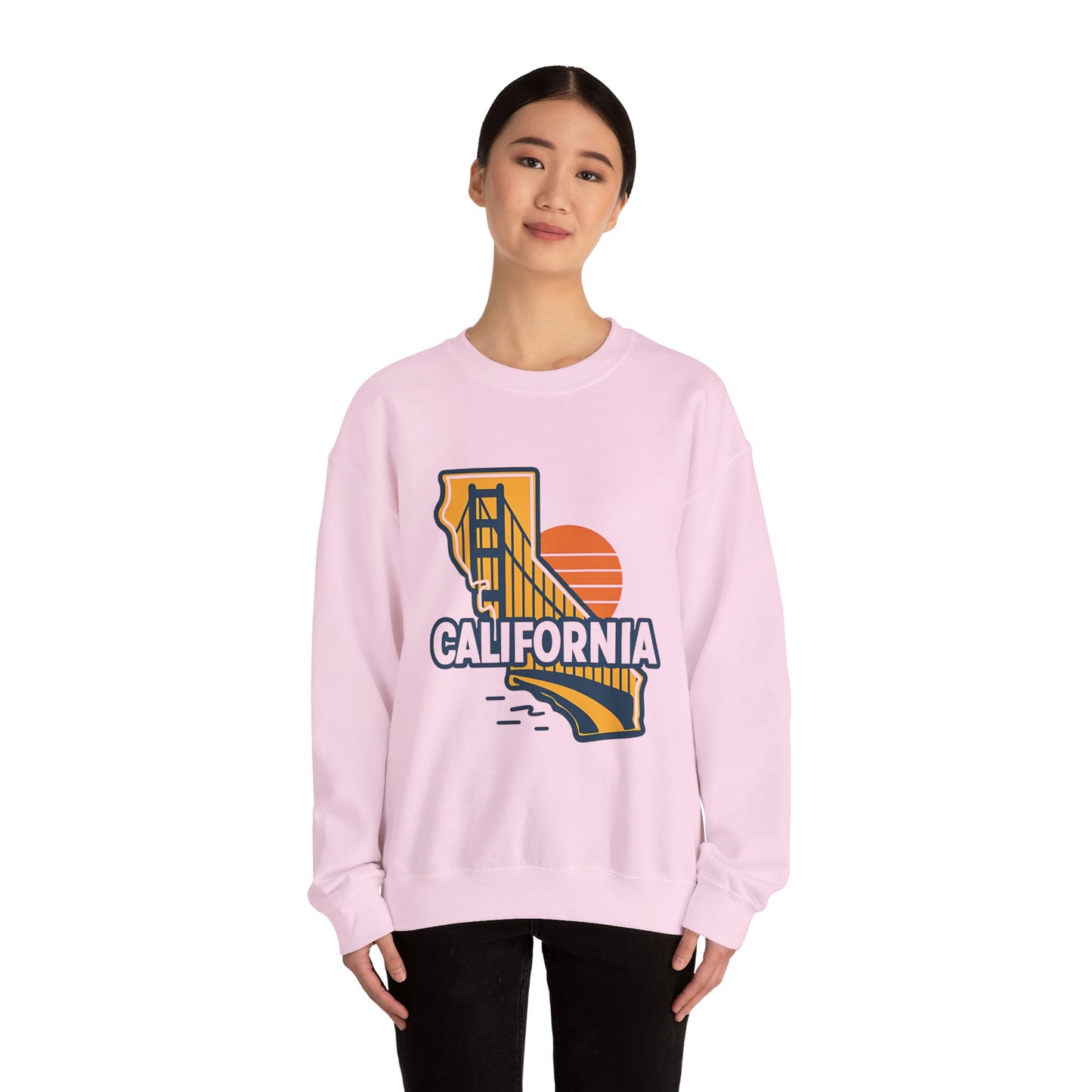 California Golden Gate Bridge Sweatshirt | State Silhouette Sunset