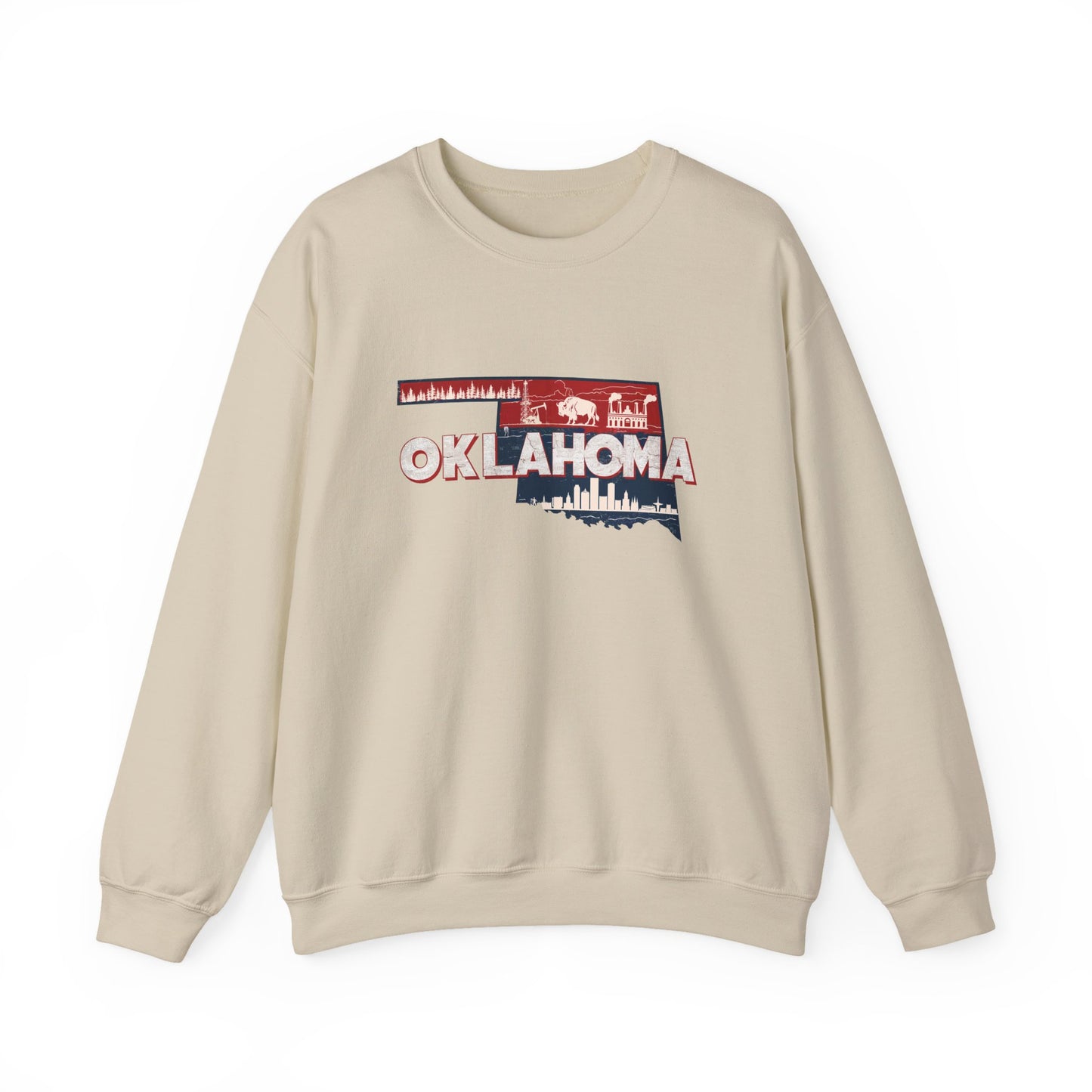 Oklahoma State Shape Skyline Crewneck Sweatshirt