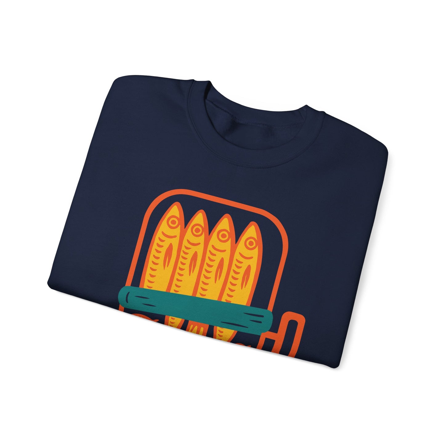 Sardine Can Illustration Sweatshirt | Retro Fish Graphic Crewneck
