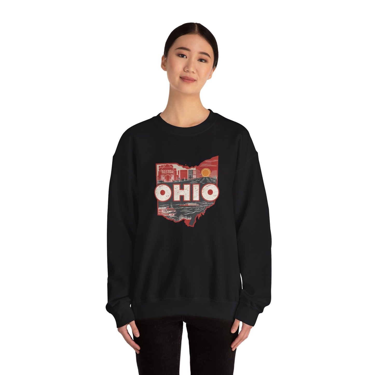 Ohio State Outline Vintage Collage Sweatshirt