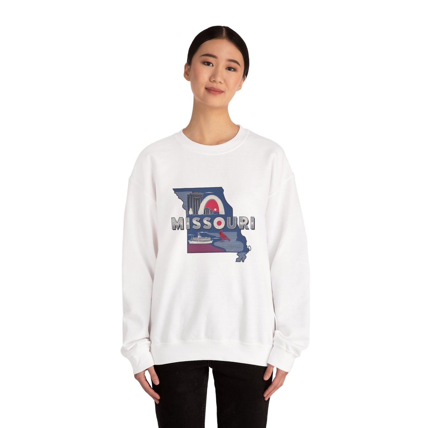 Missouri State Map Retro Arch Crewneck Sweatshirt
