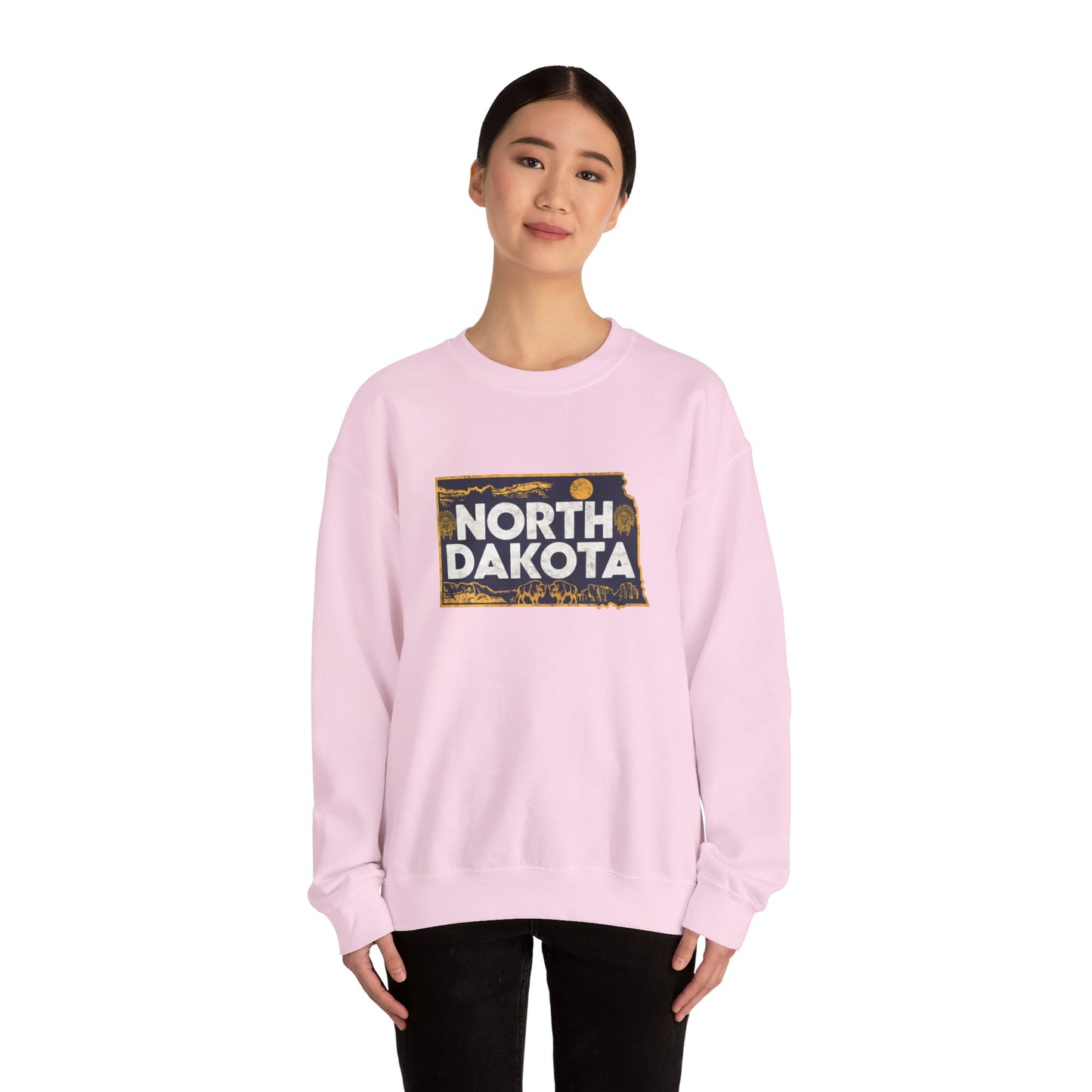 North Dakota state landscape sweatshirt | Badlands sunset design