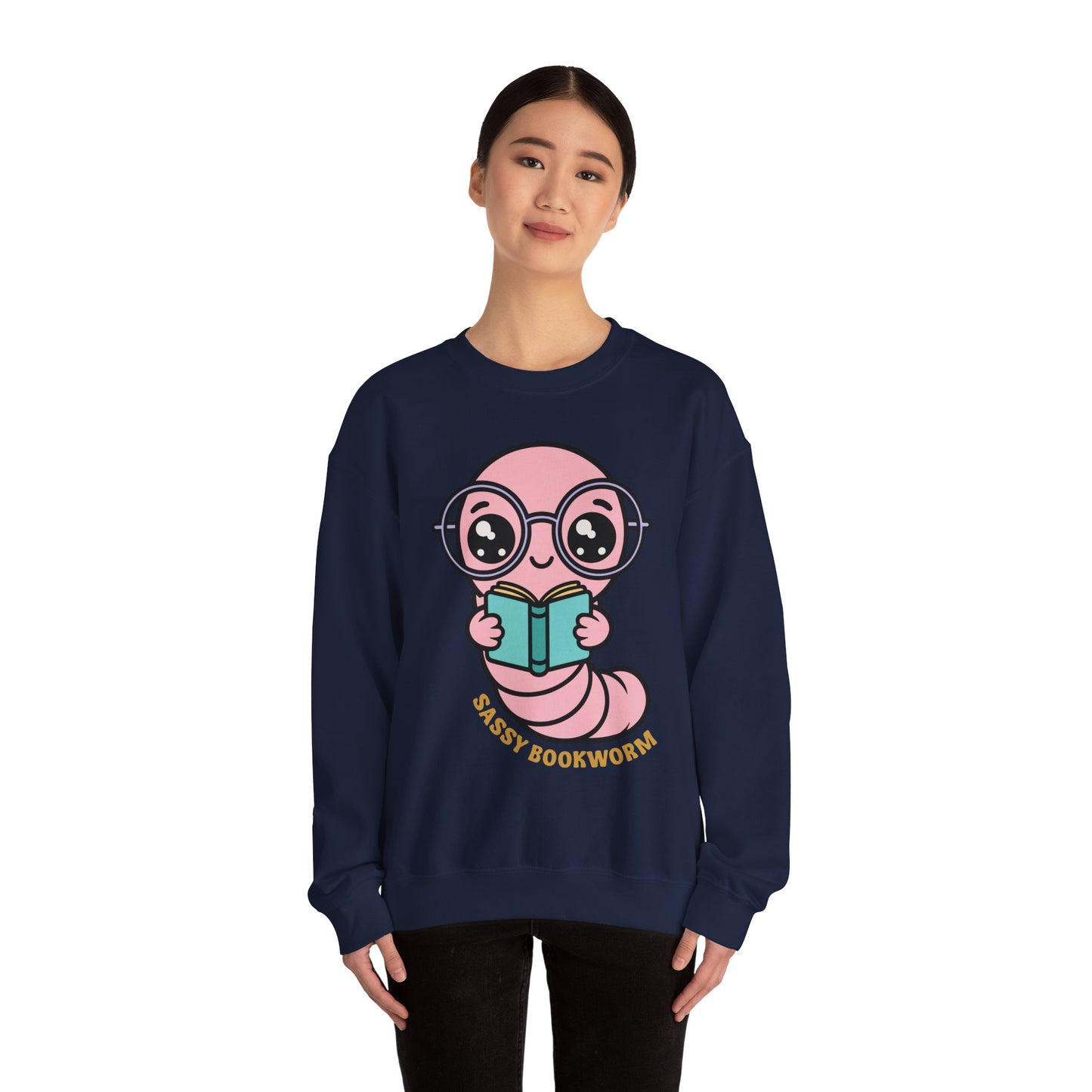 Sassy Bookworm Worm Sweatshirt | Reading Cute Graphic Crewneck