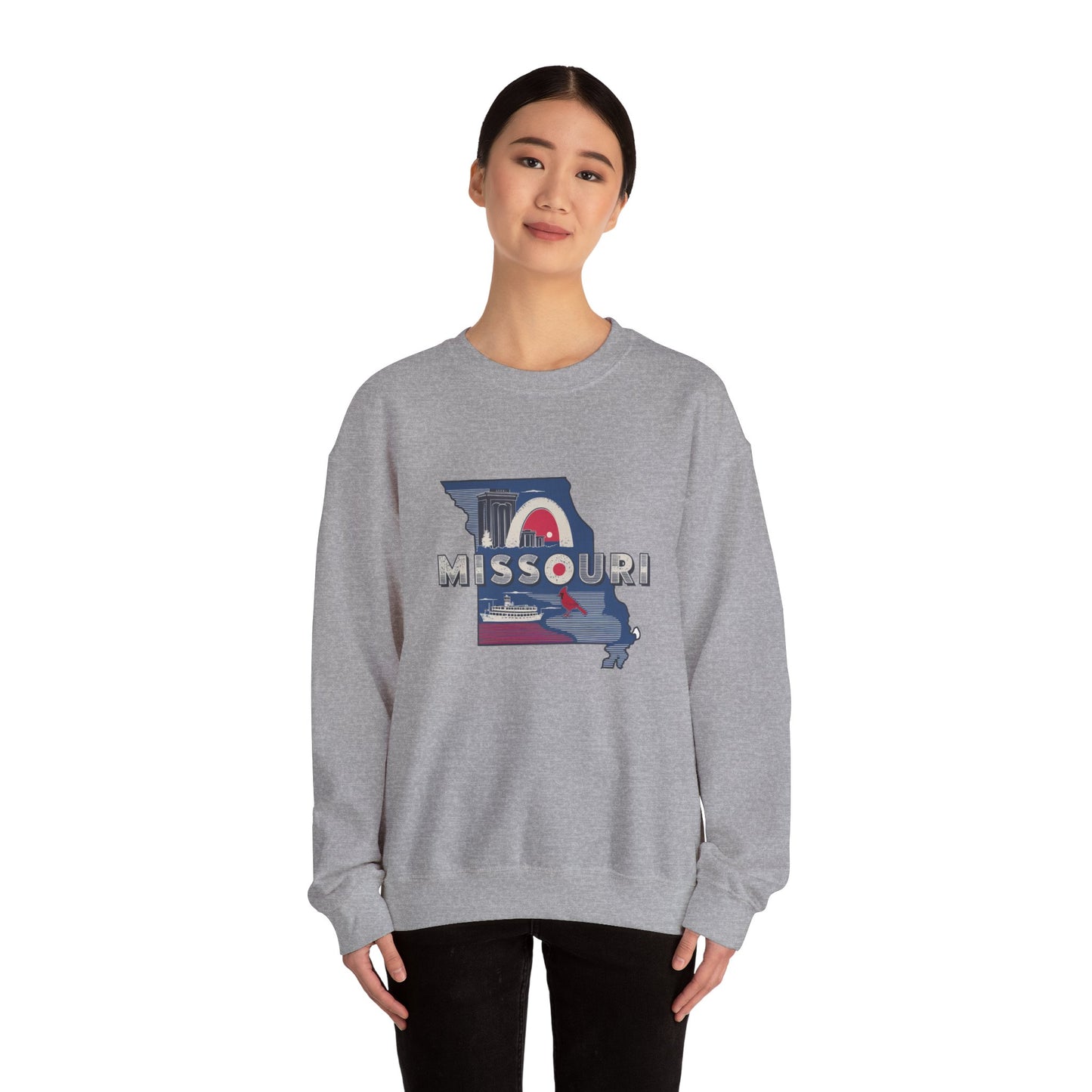 Missouri State Map Retro Arch Crewneck Sweatshirt