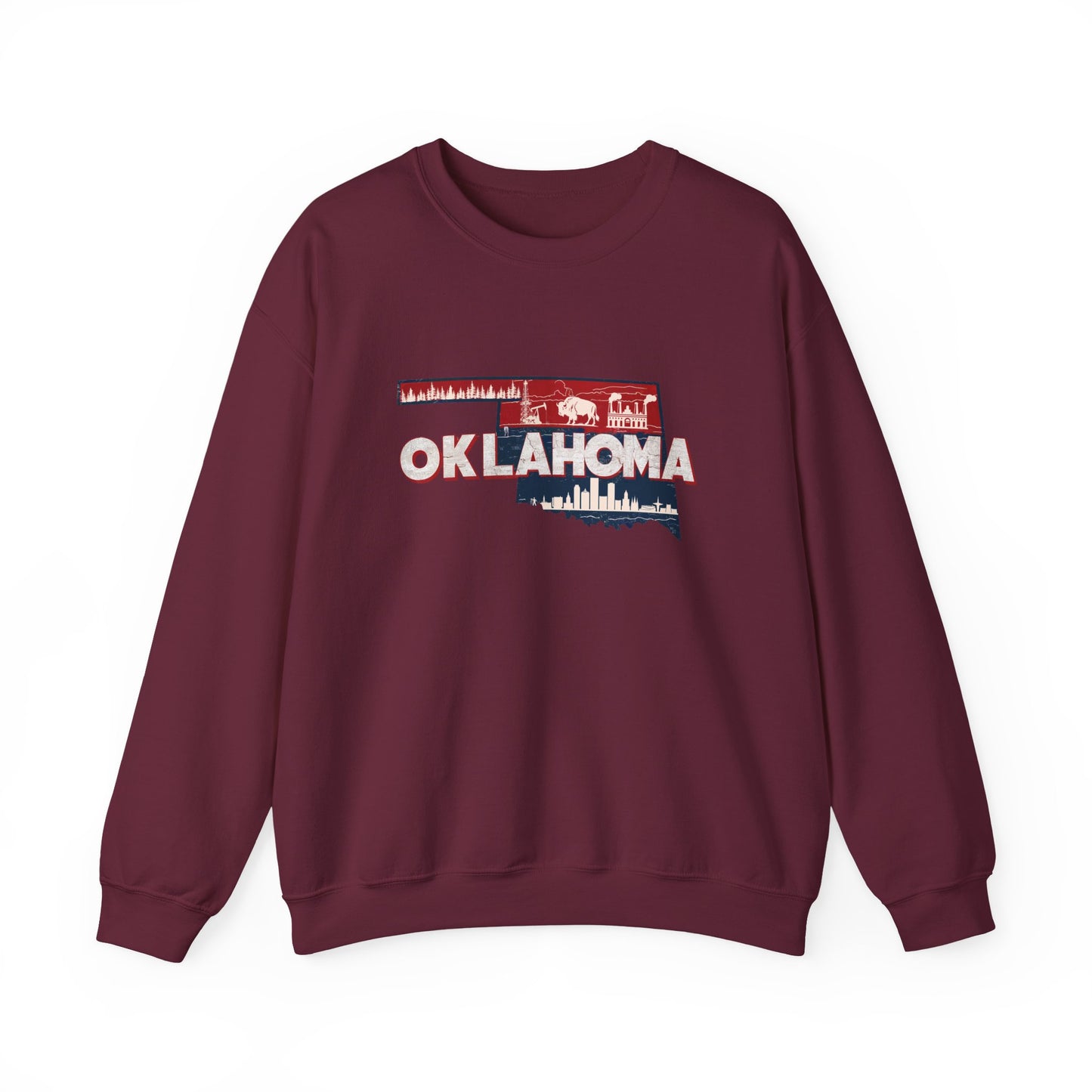 Oklahoma State Shape Skyline Crewneck Sweatshirt