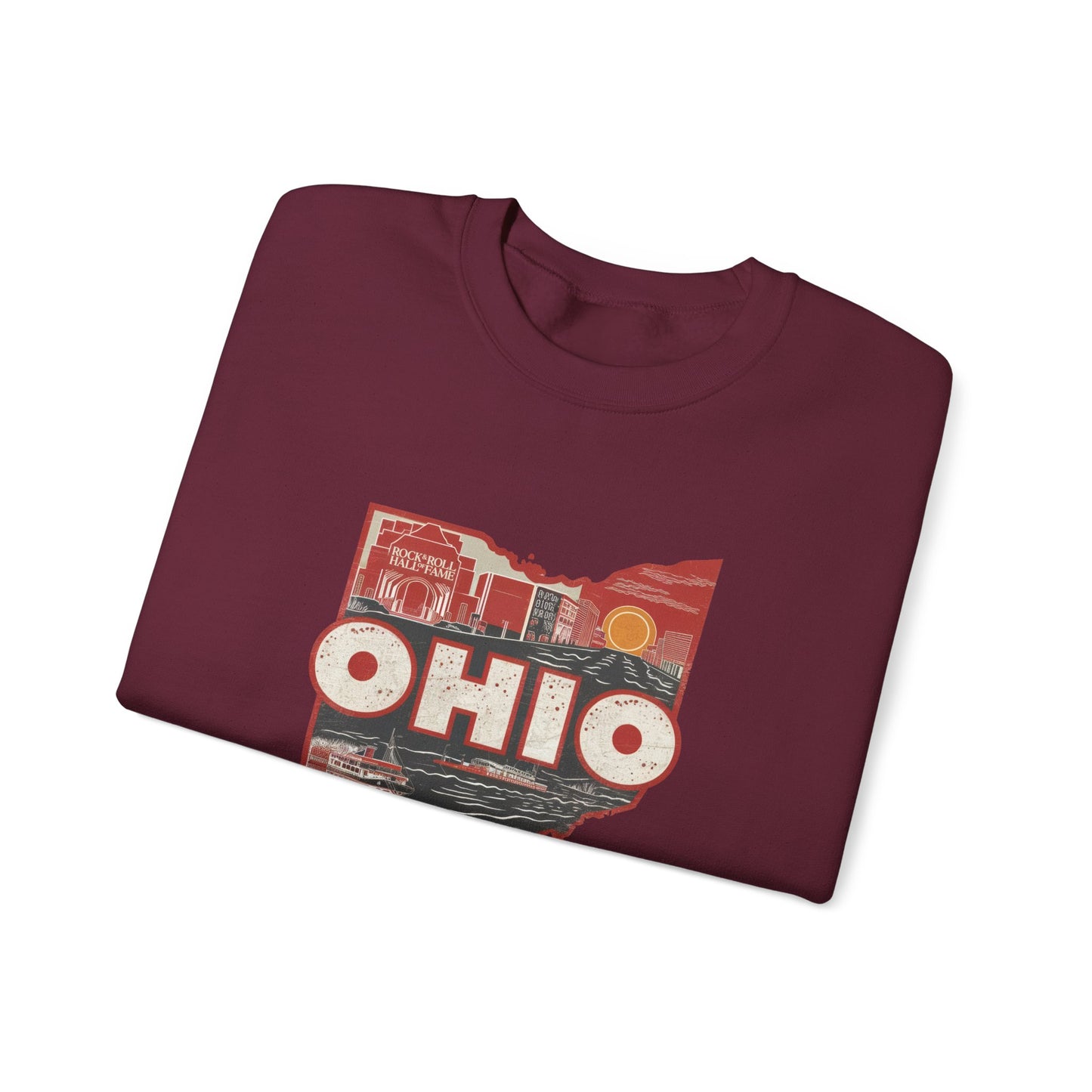Ohio State Outline Vintage Collage Sweatshirt
