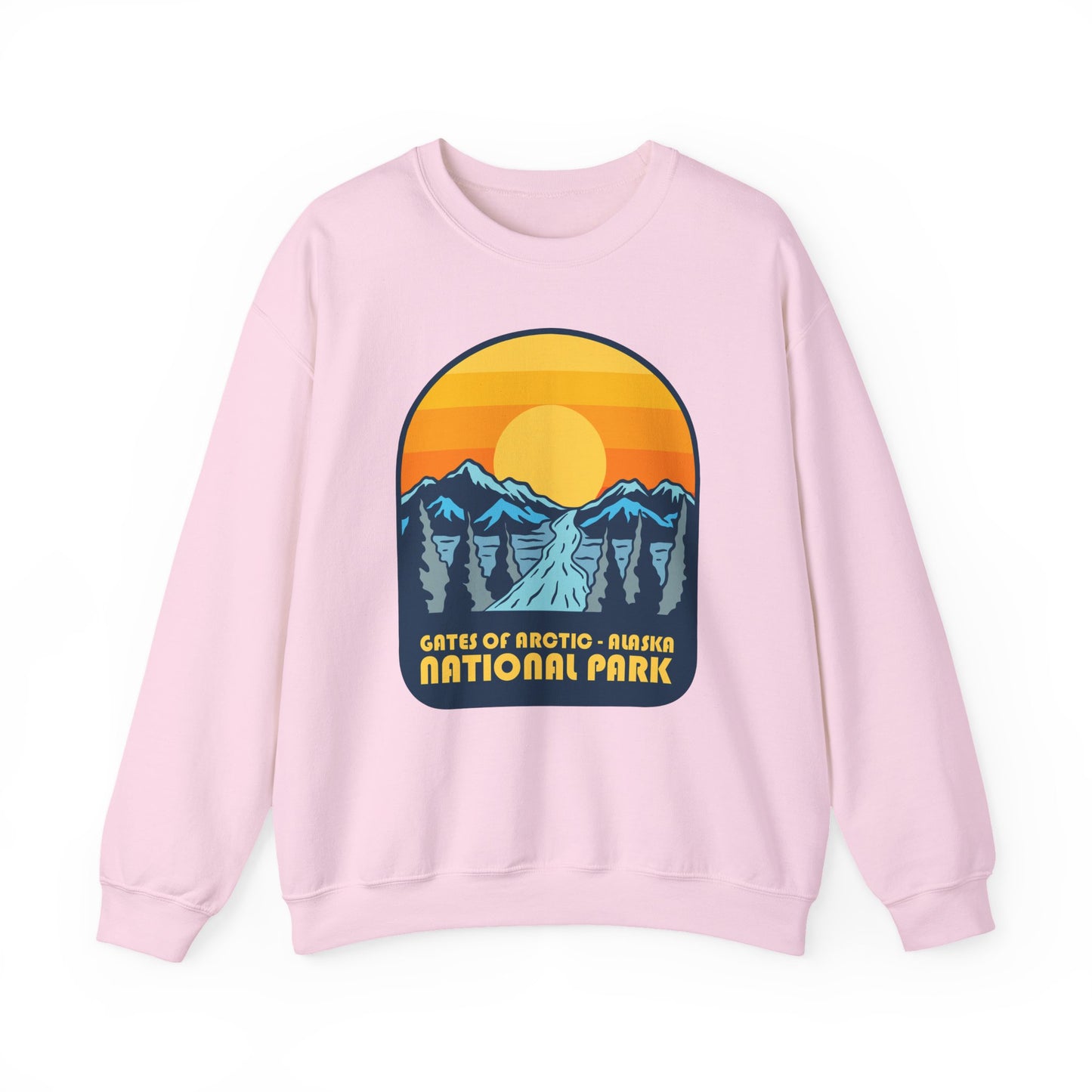 Gates of Arctic Alaska National Park Sunset Crewneck Sweatshirt | Mountain Scenic