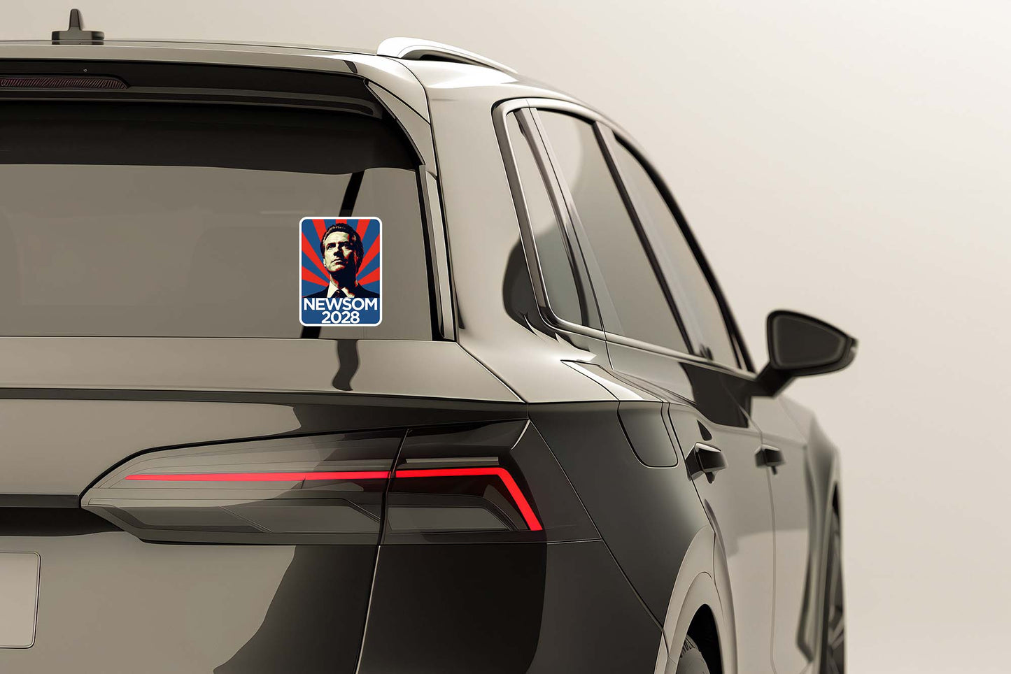Newsom 2028 Vinyl Sticker – Bold Retro Political Campaign Decal