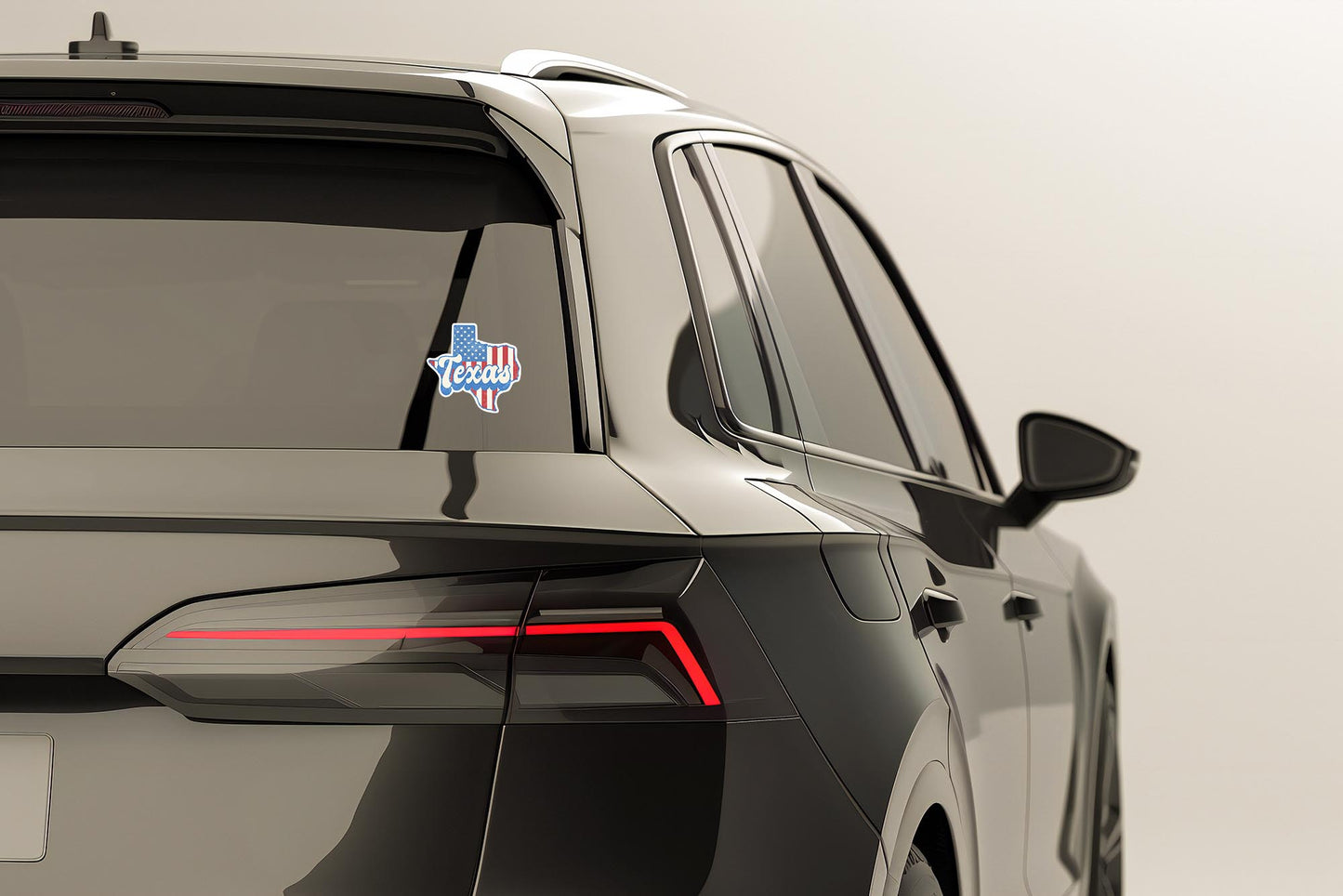 Texas State Sticker with American Flag Background | Weatherproof Vinyl Decal