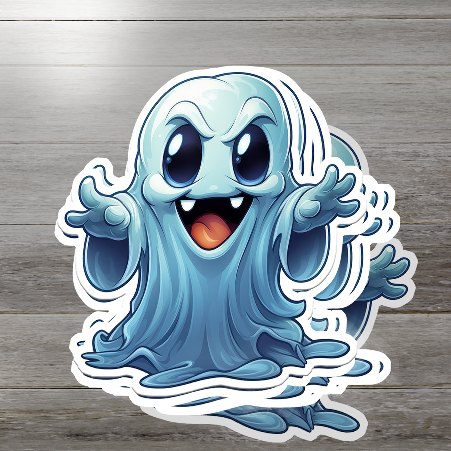 Cute Ghost Vinyl Sticker - Adorable Haunting for Your Gear