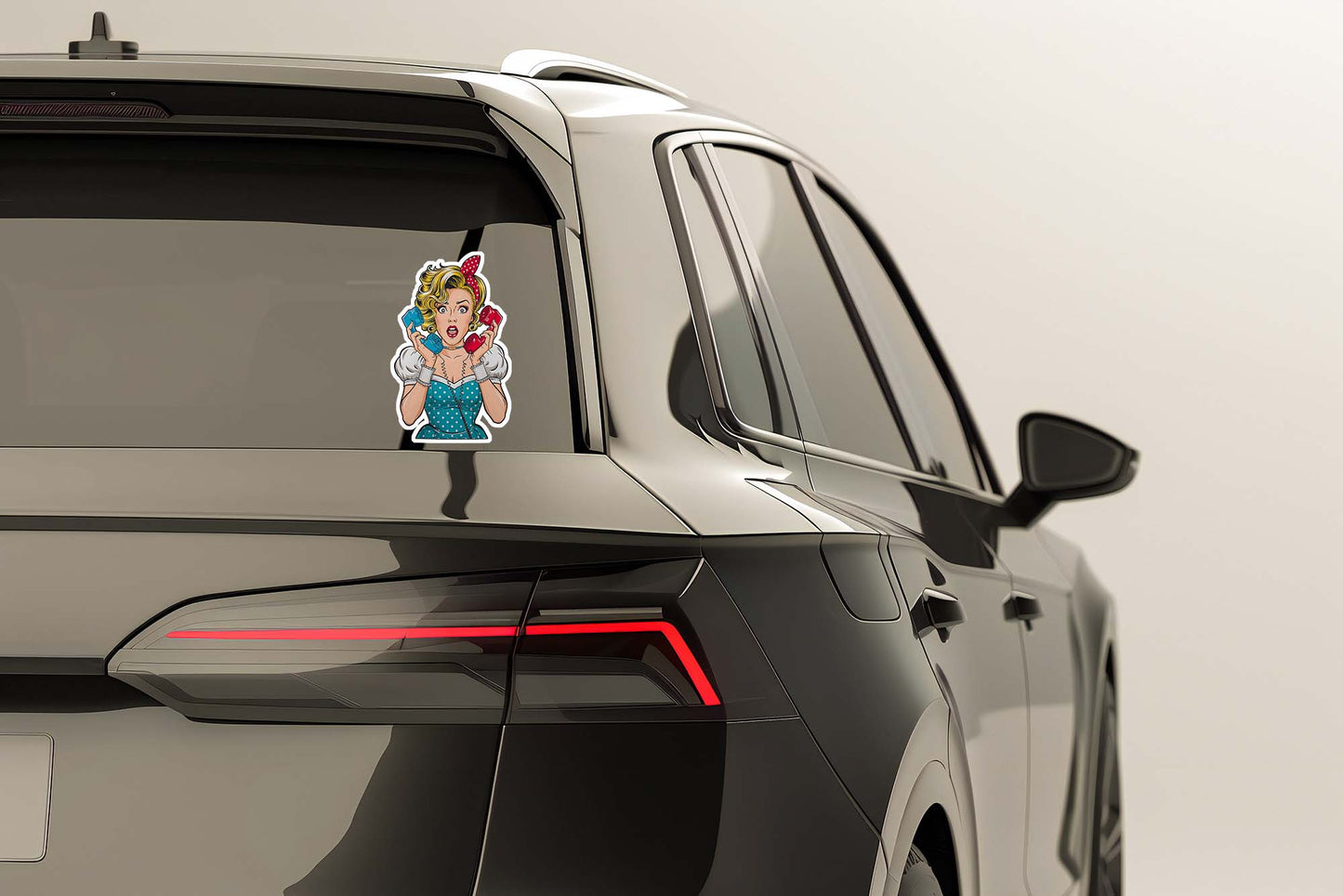Retro Lady Sticker – Vintage-Inspired Weatherproof Vinyl for Laptops & More
