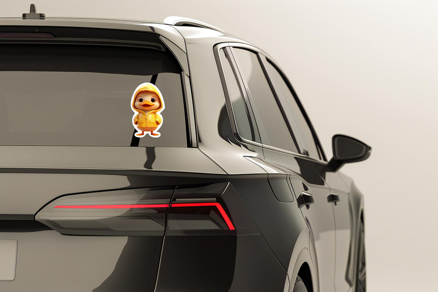 Cute Yellow Duck in Rainjacket – Weatherproof Vinyl Sticker for Any Surface!