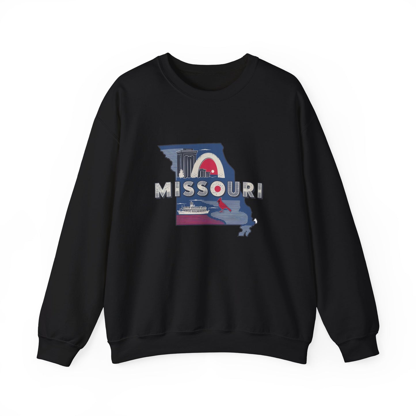 Missouri State Map Retro Arch Crewneck Sweatshirt