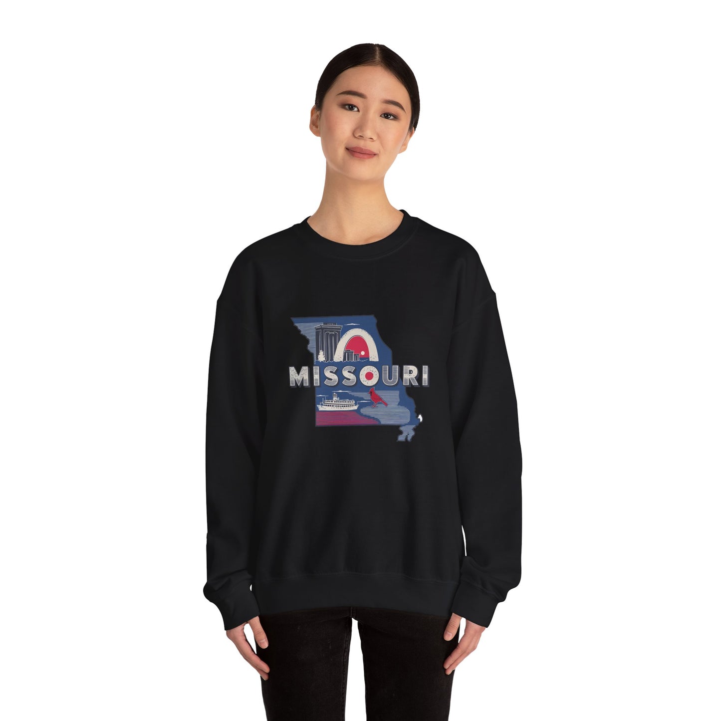 Missouri State Map Retro Arch Crewneck Sweatshirt