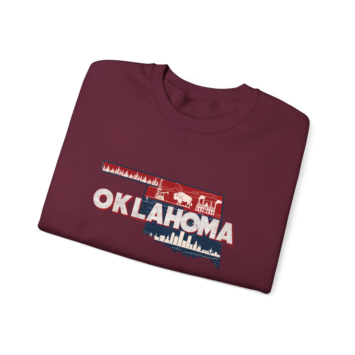 Oklahoma State Shape Skyline Crewneck Sweatshirt