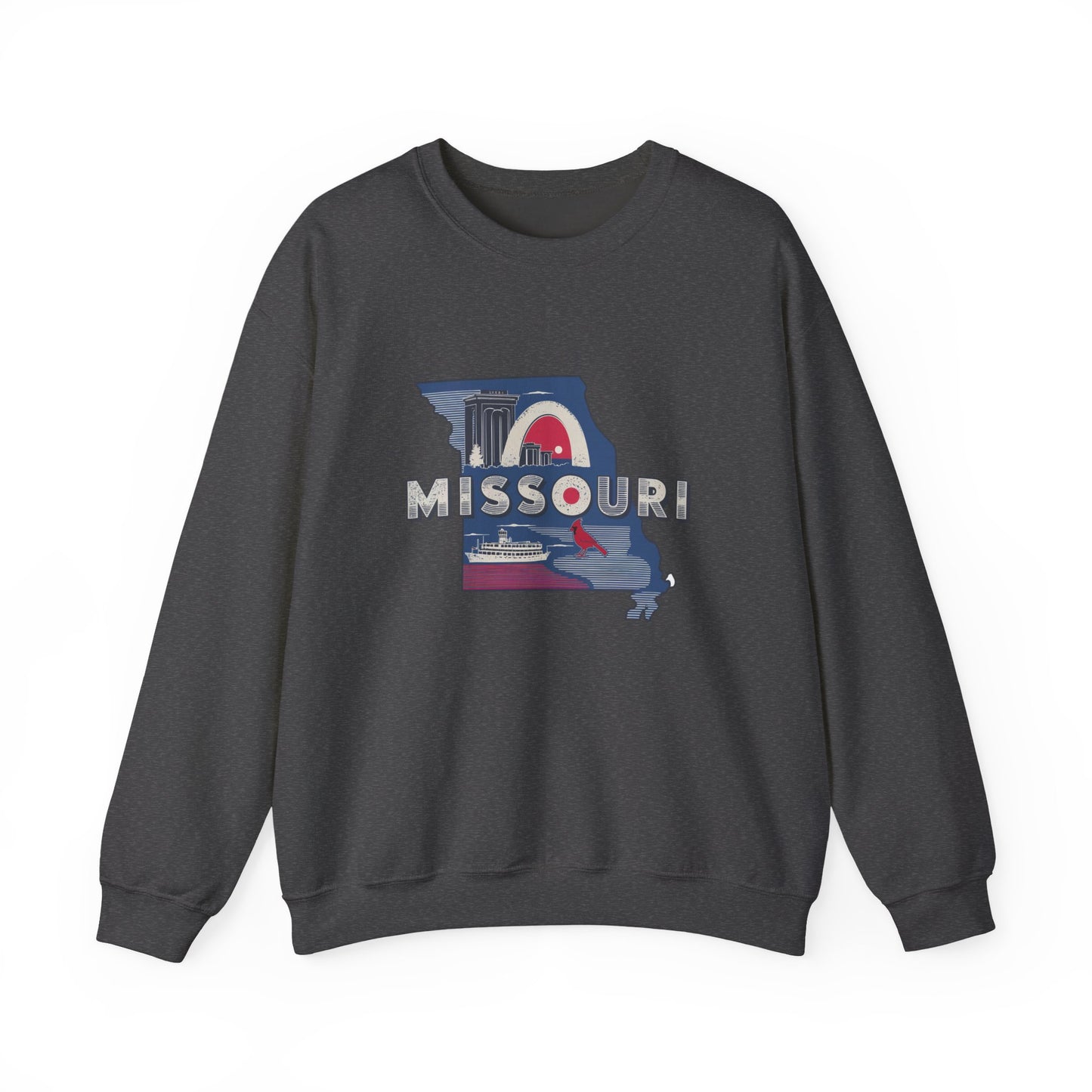 Missouri State Map Retro Arch Crewneck Sweatshirt