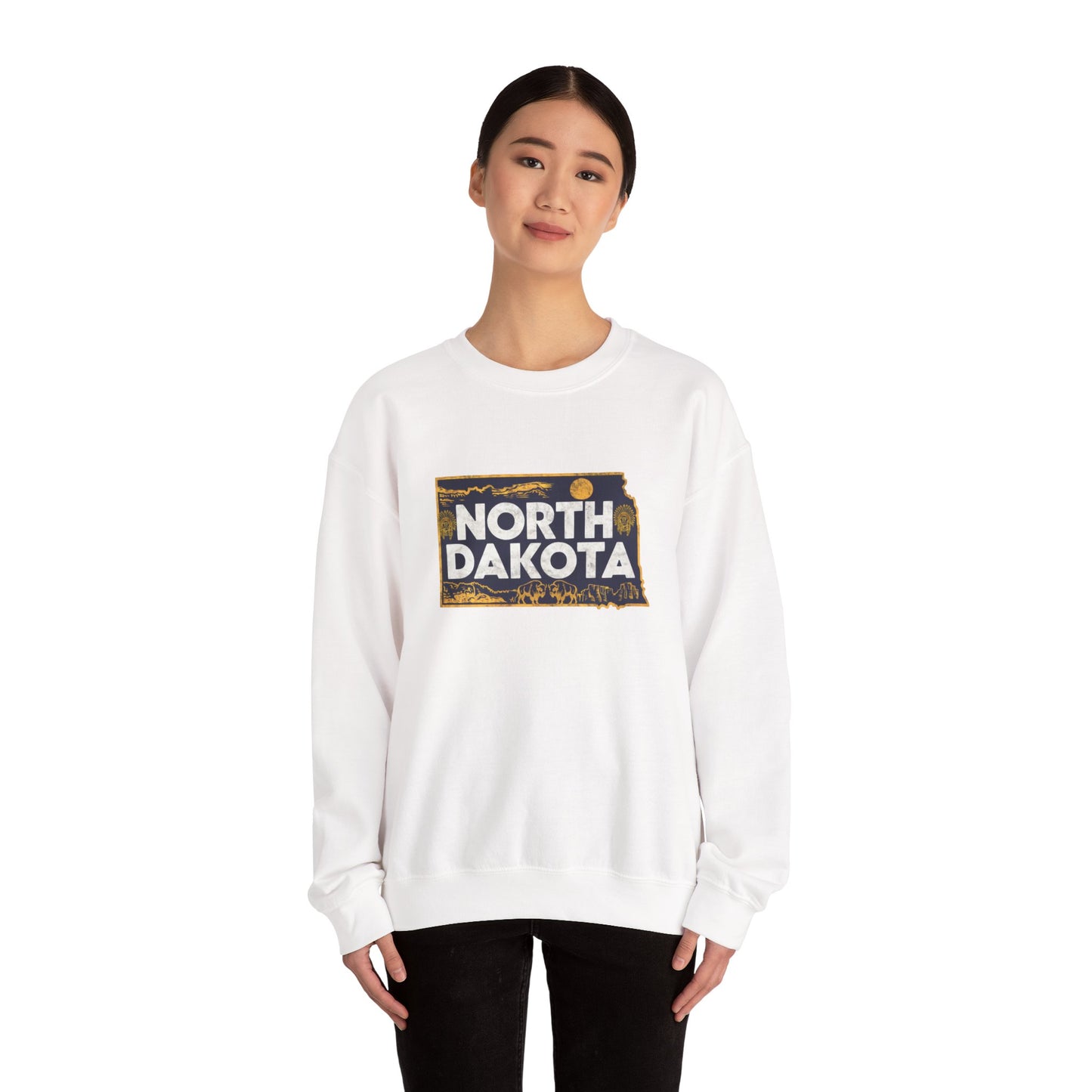 North Dakota state landscape sweatshirt | Badlands sunset design