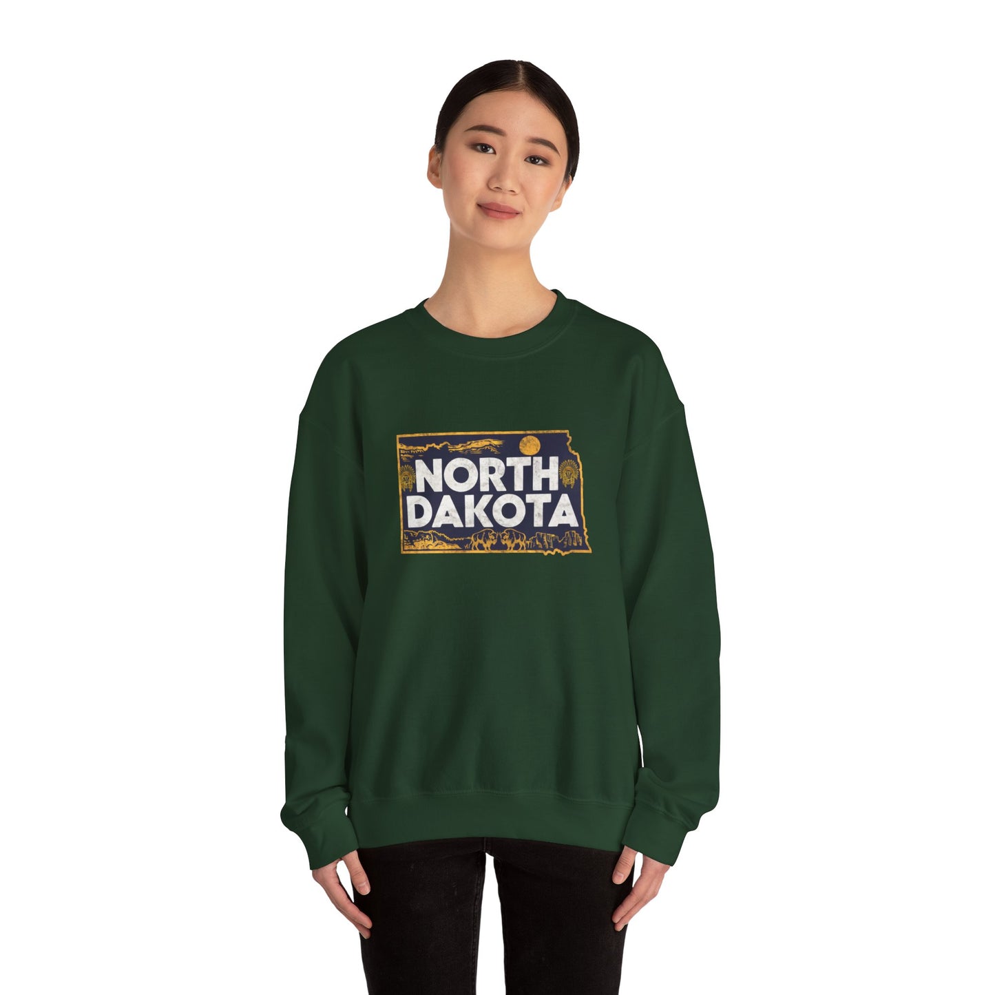 North Dakota state landscape sweatshirt | Badlands sunset design