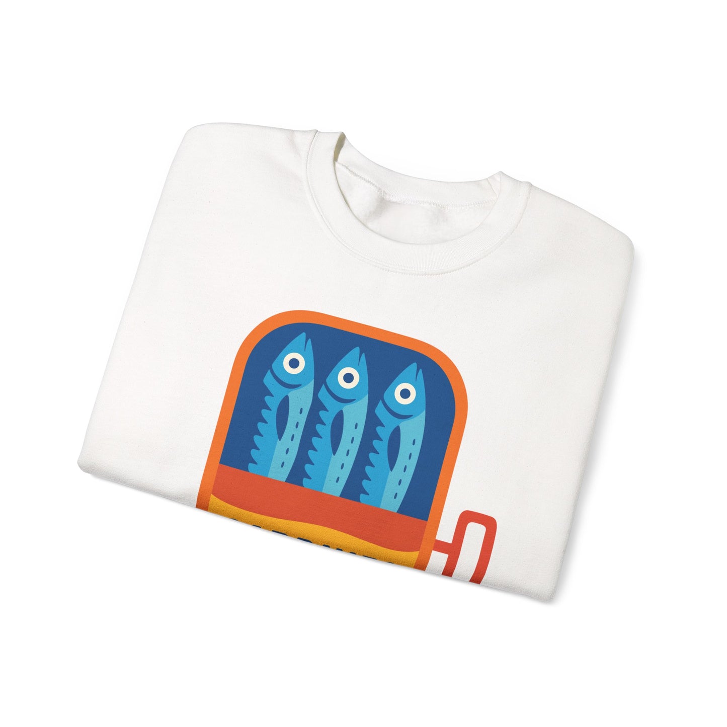 Sardines in a Can Sweatshirt | Retro Fish Can Illustration