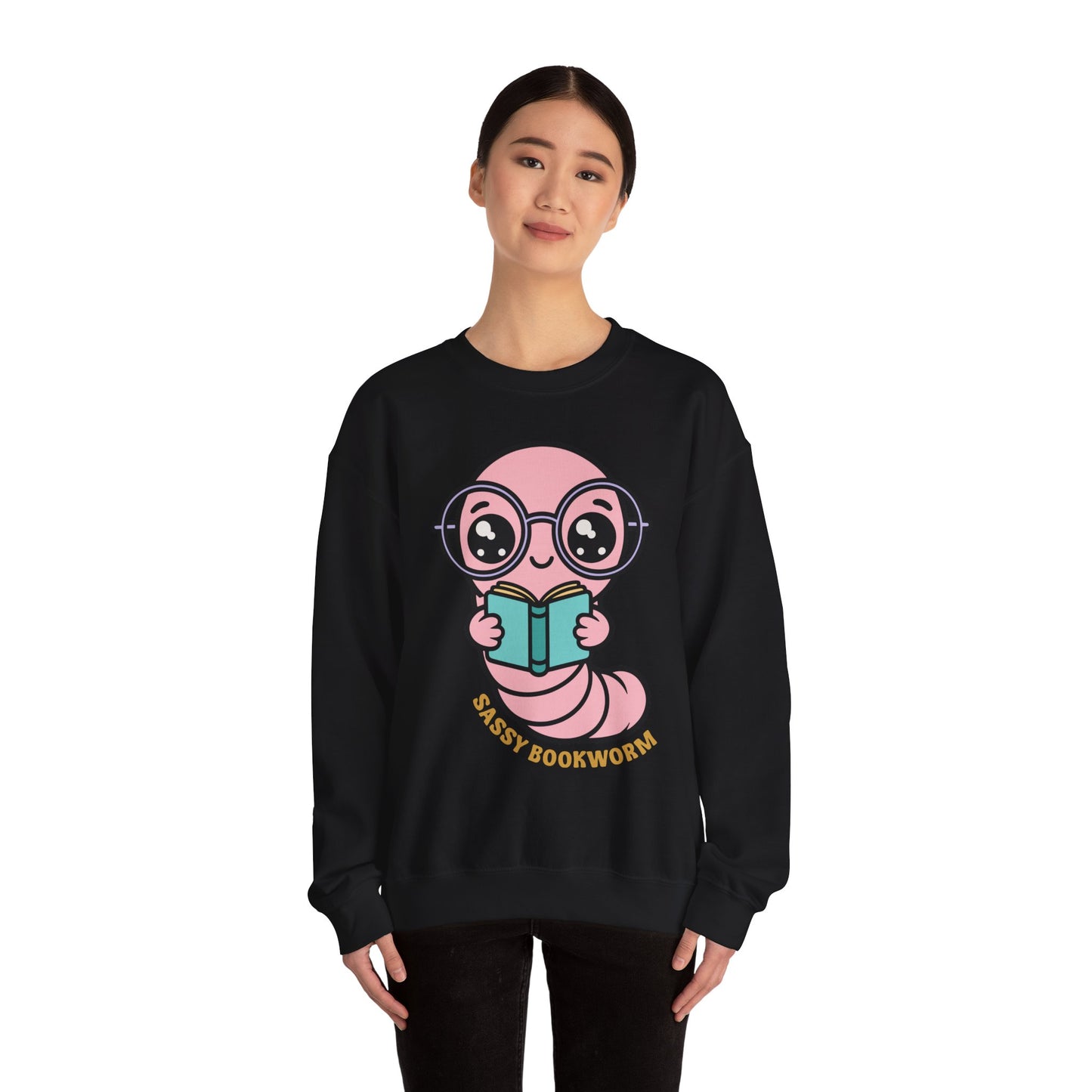 Sassy Bookworm Worm Sweatshirt | Reading Cute Graphic Crewneck