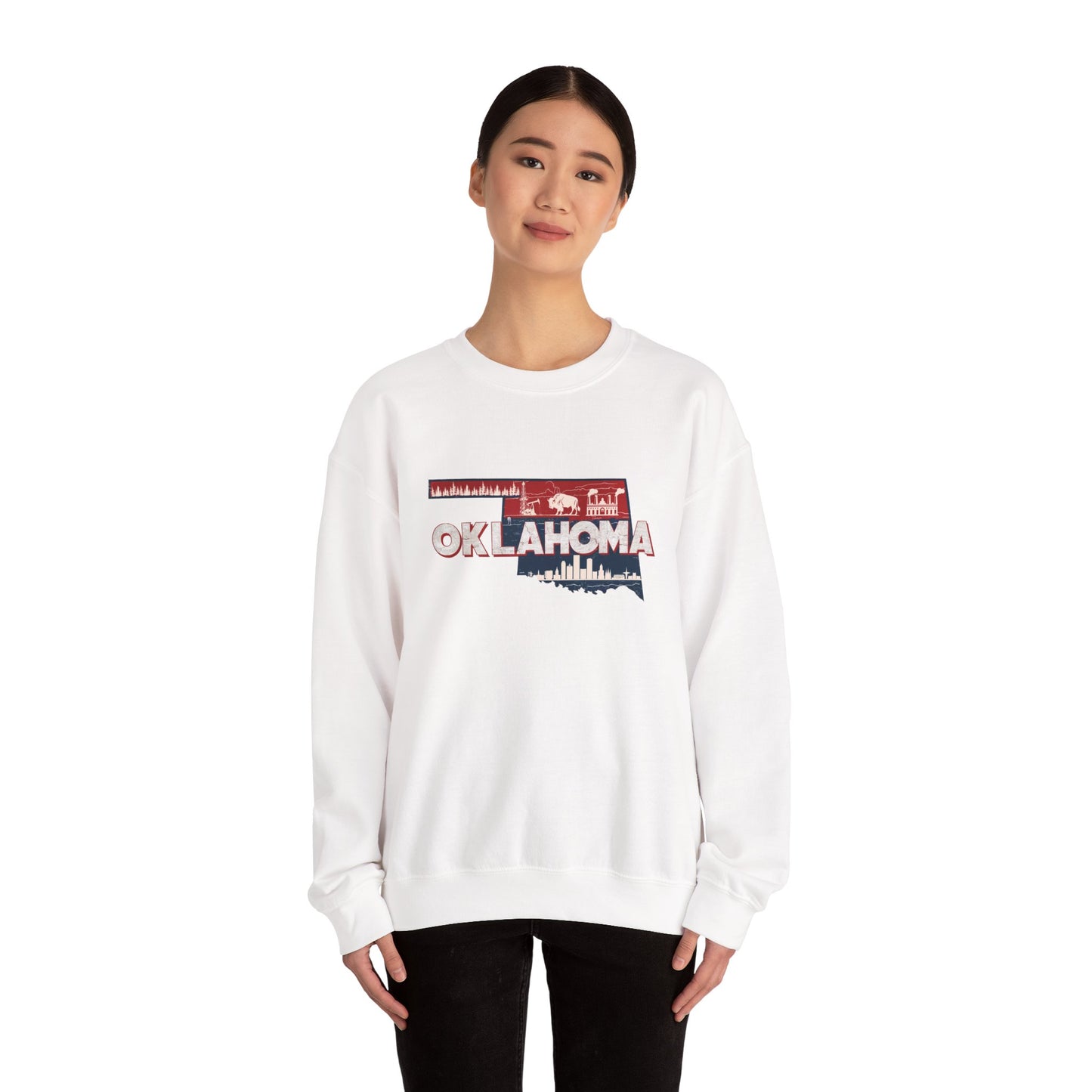 Oklahoma State Shape Skyline Crewneck Sweatshirt