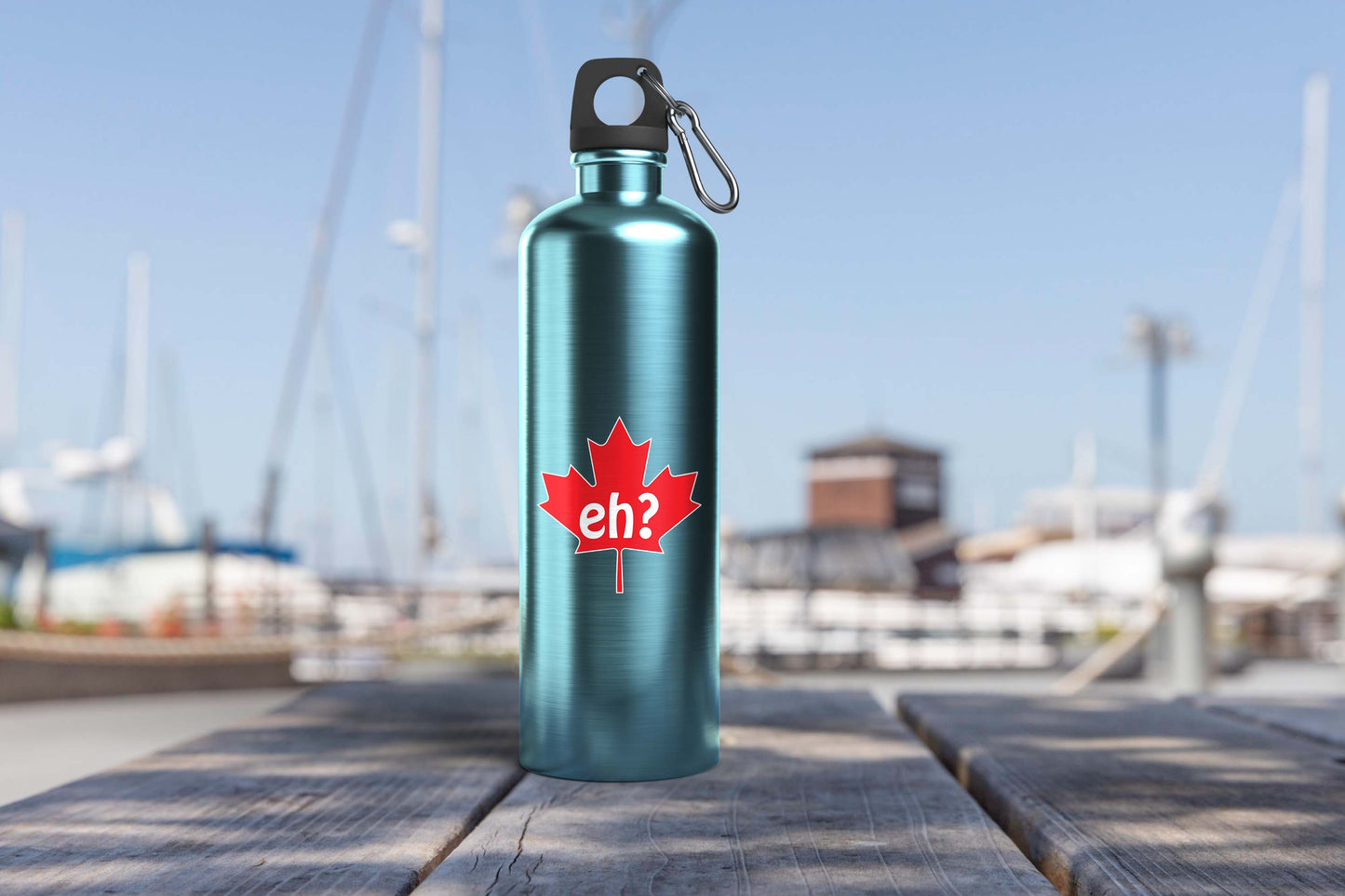 Canadian Maple Leaf “Eh?” Vinyl Sticker – Funny Canada Laptop, Water Bottle, or Car Decal