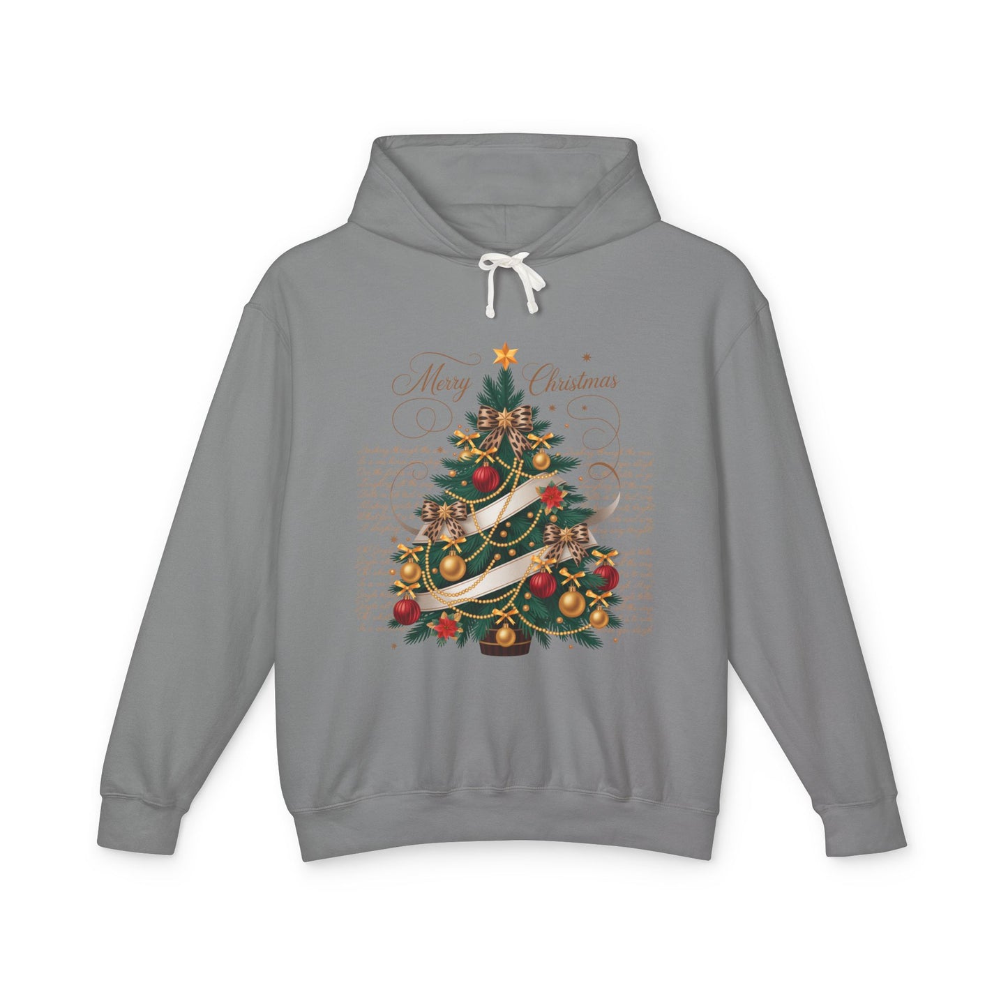 Merry Christmas Unisex Lightweight Hooded Sweatshirt