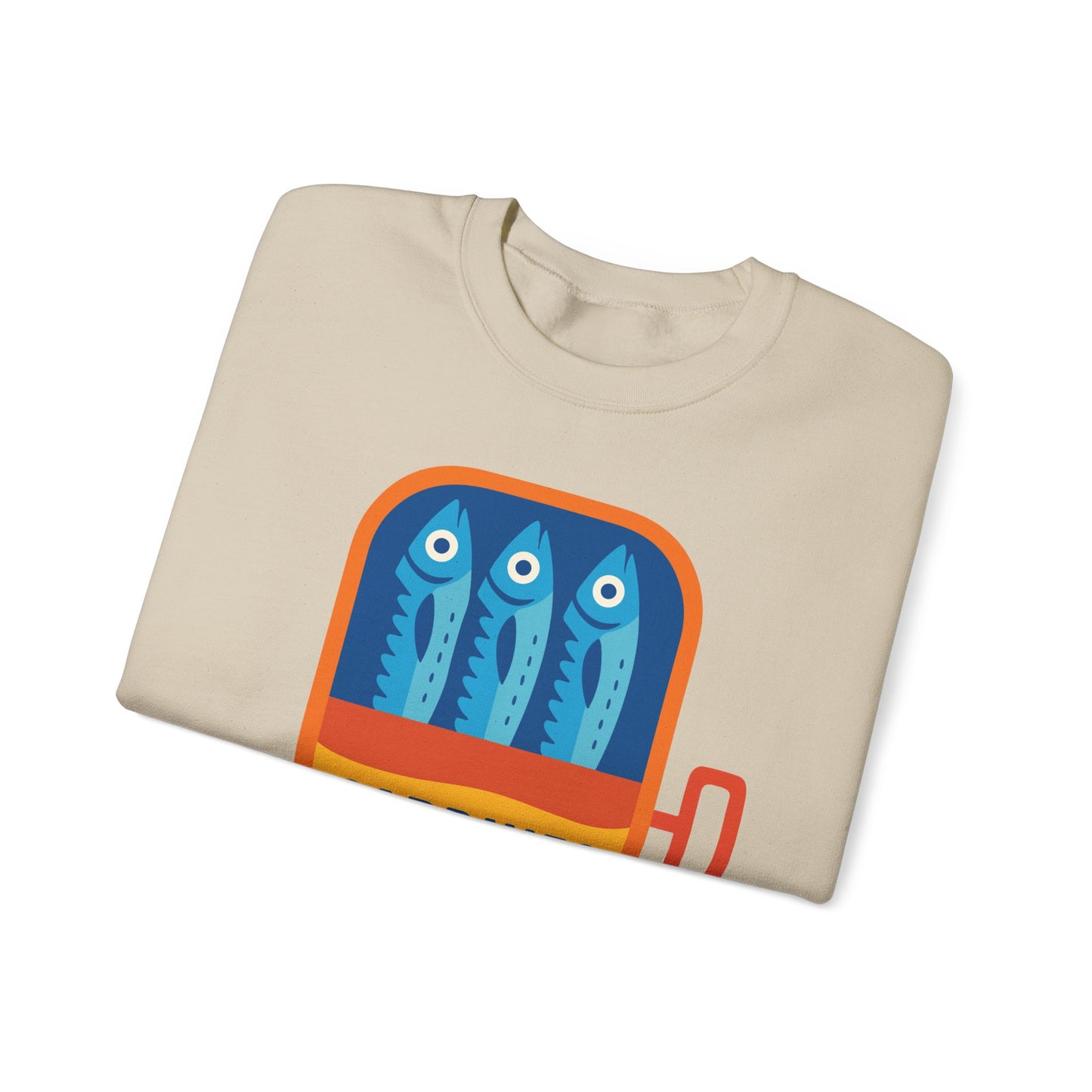 Sardines in a Can Sweatshirt | Retro Fish Can Illustration