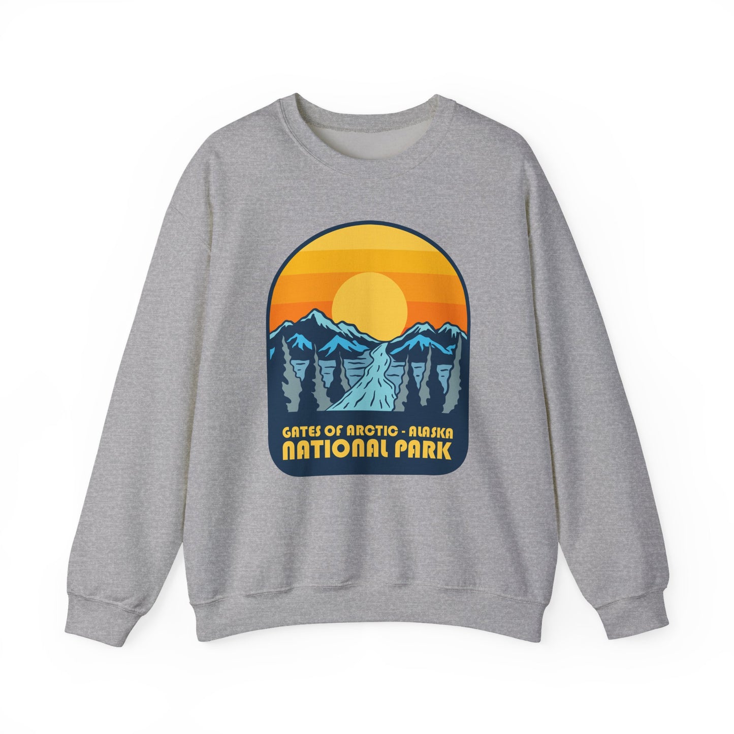 Gates of Arctic Alaska National Park Sunset Crewneck Sweatshirt | Mountain Scenic