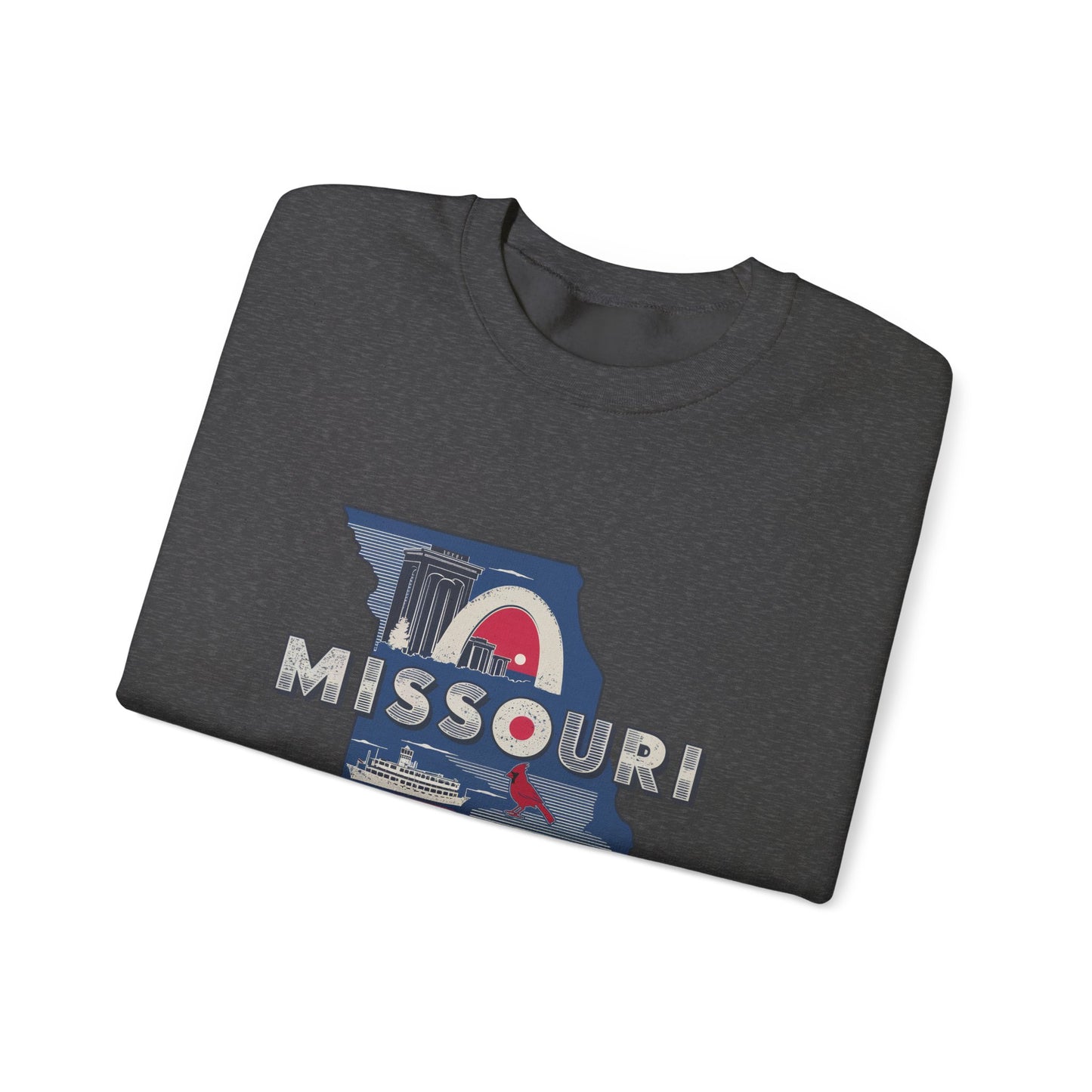 Missouri State Map Retro Arch Crewneck Sweatshirt