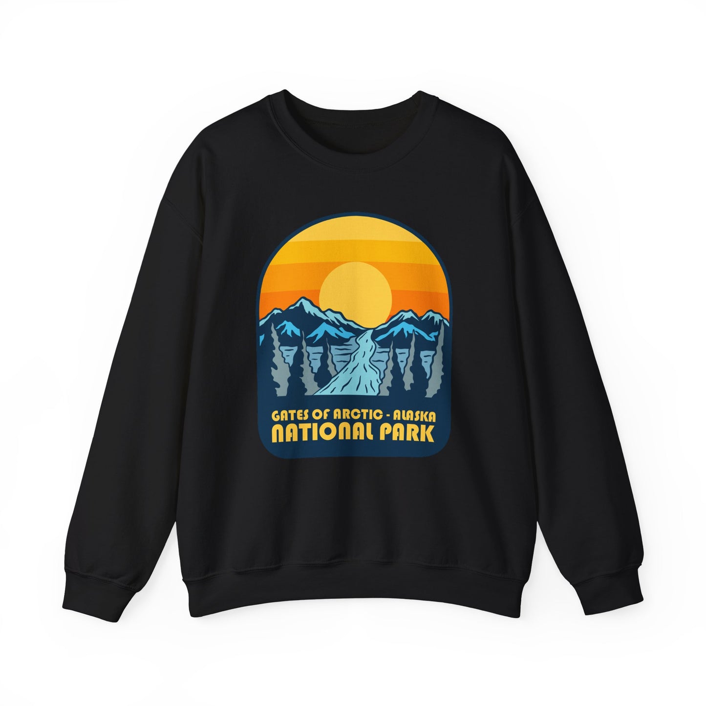 Gates of Arctic Alaska National Park Sunset Crewneck Sweatshirt | Mountain Scenic