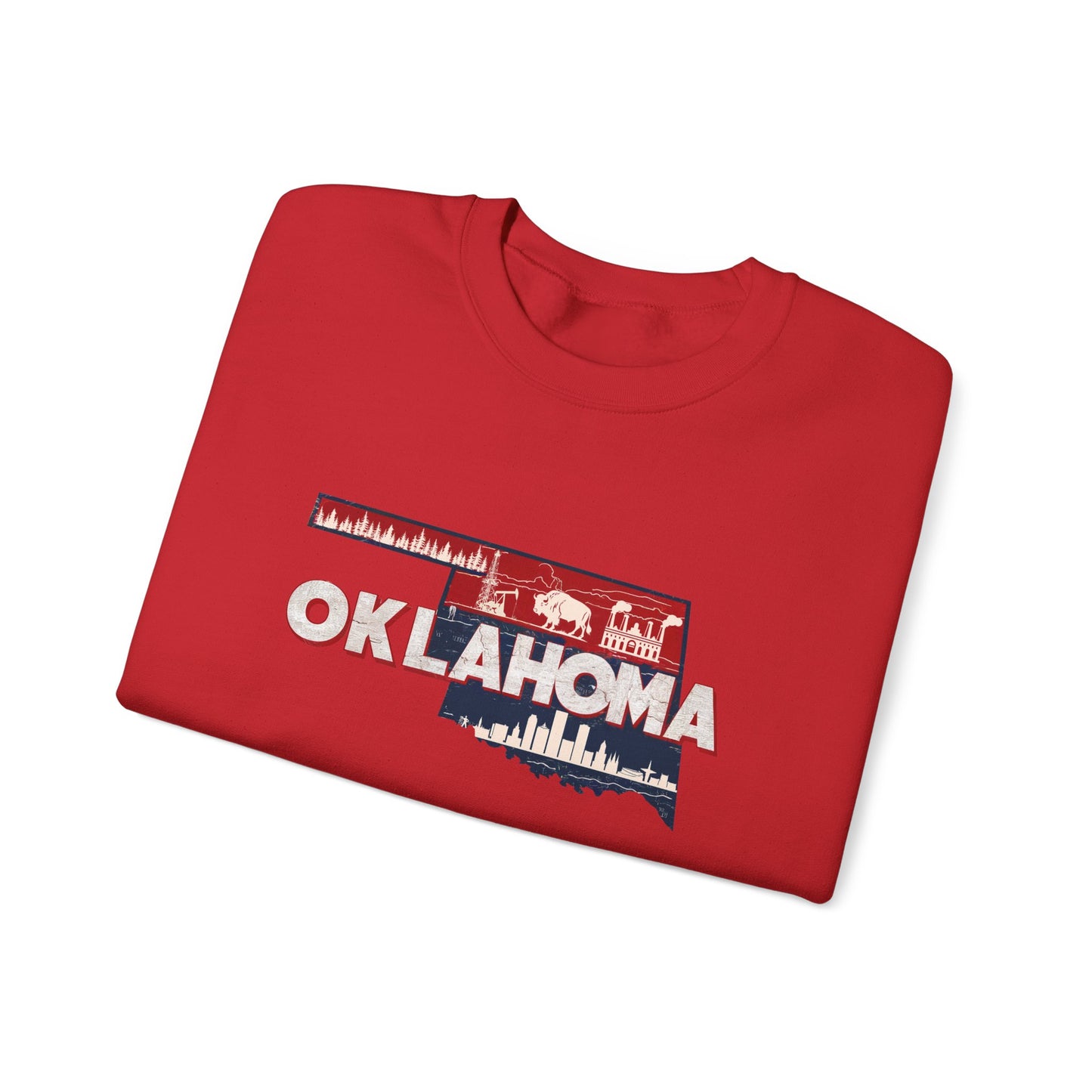 Oklahoma State Shape Skyline Crewneck Sweatshirt