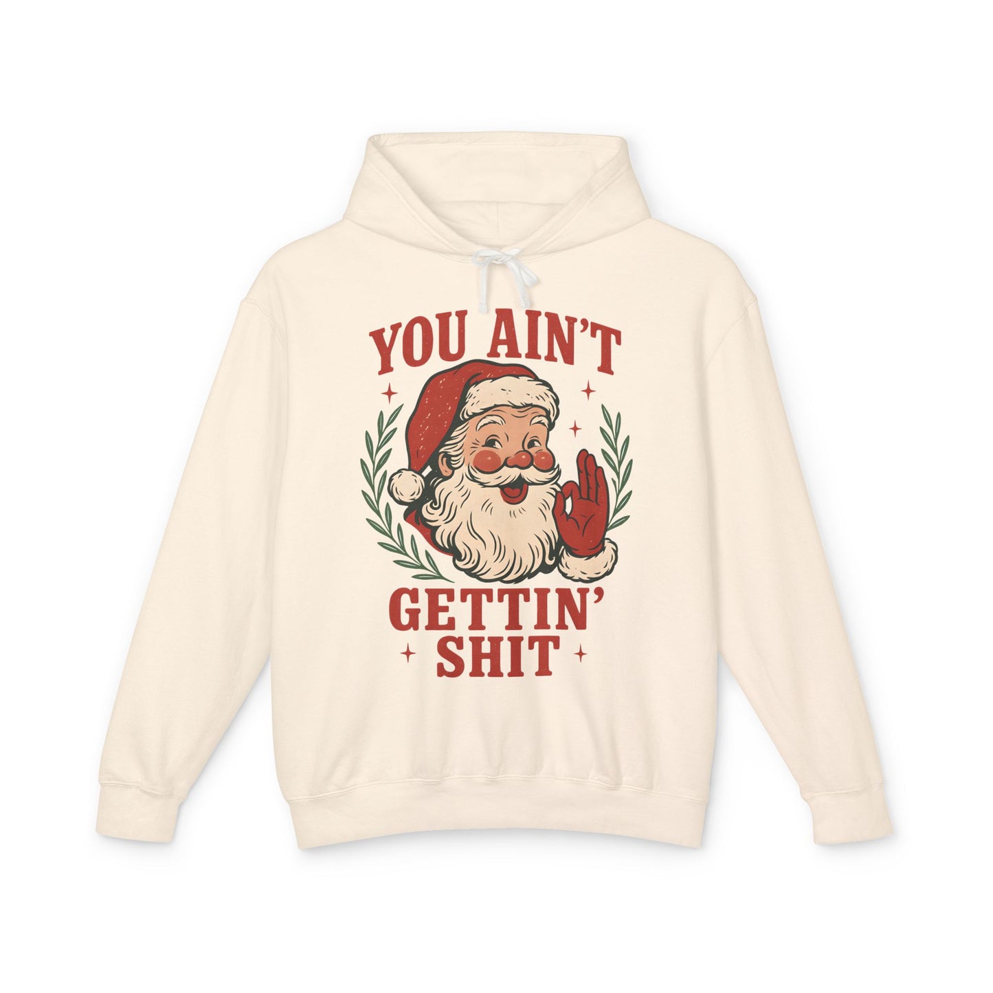 Santa Humor Unisex Lightweight Hooded Sweatshirt