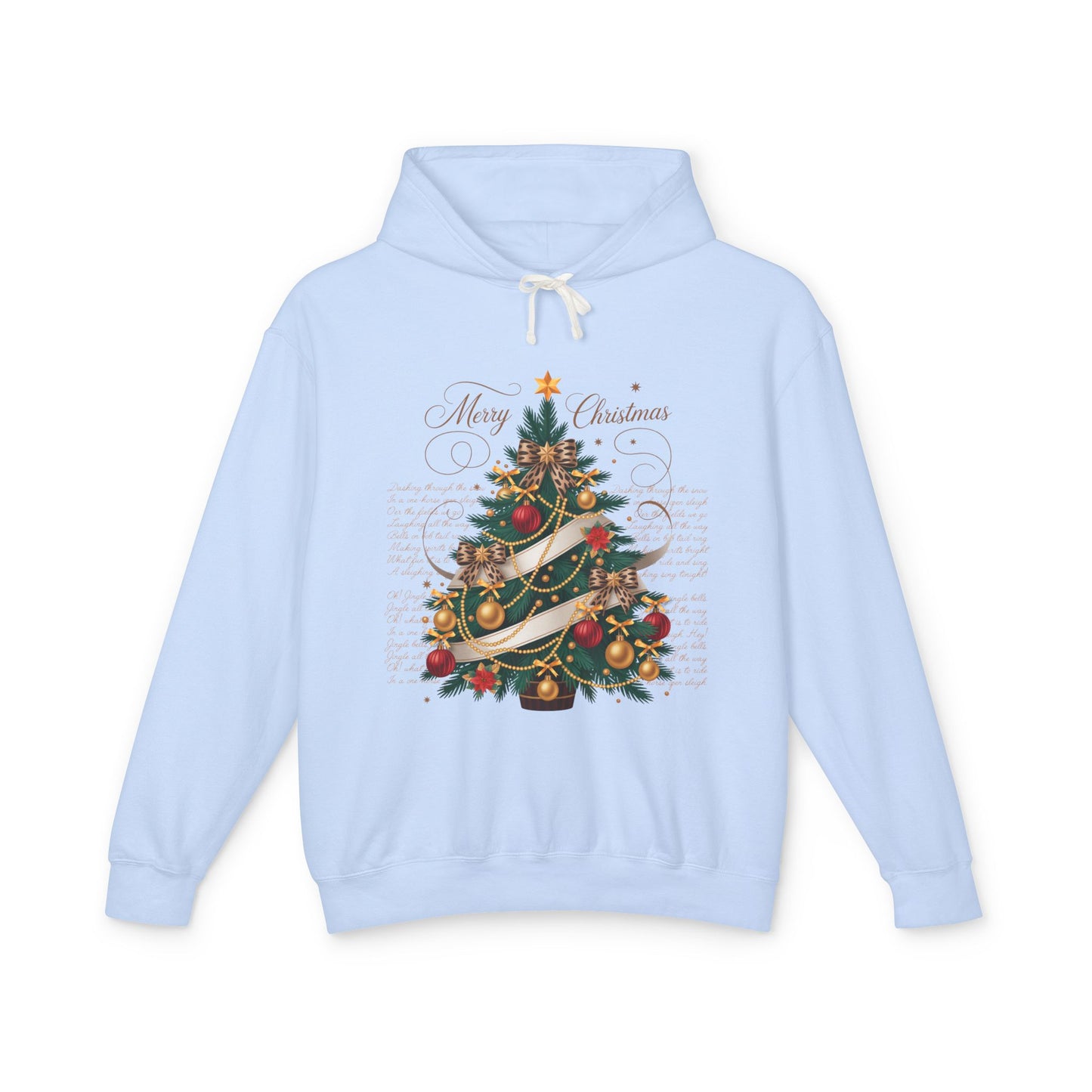 Merry Christmas Unisex Lightweight Hooded Sweatshirt