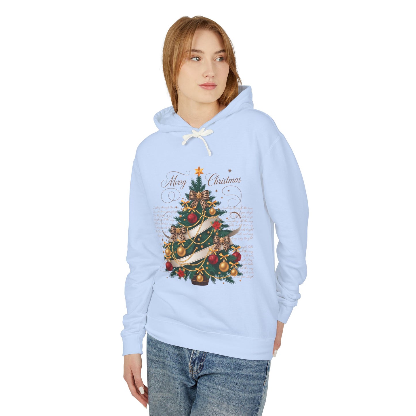 Merry Christmas Unisex Lightweight Hooded Sweatshirt