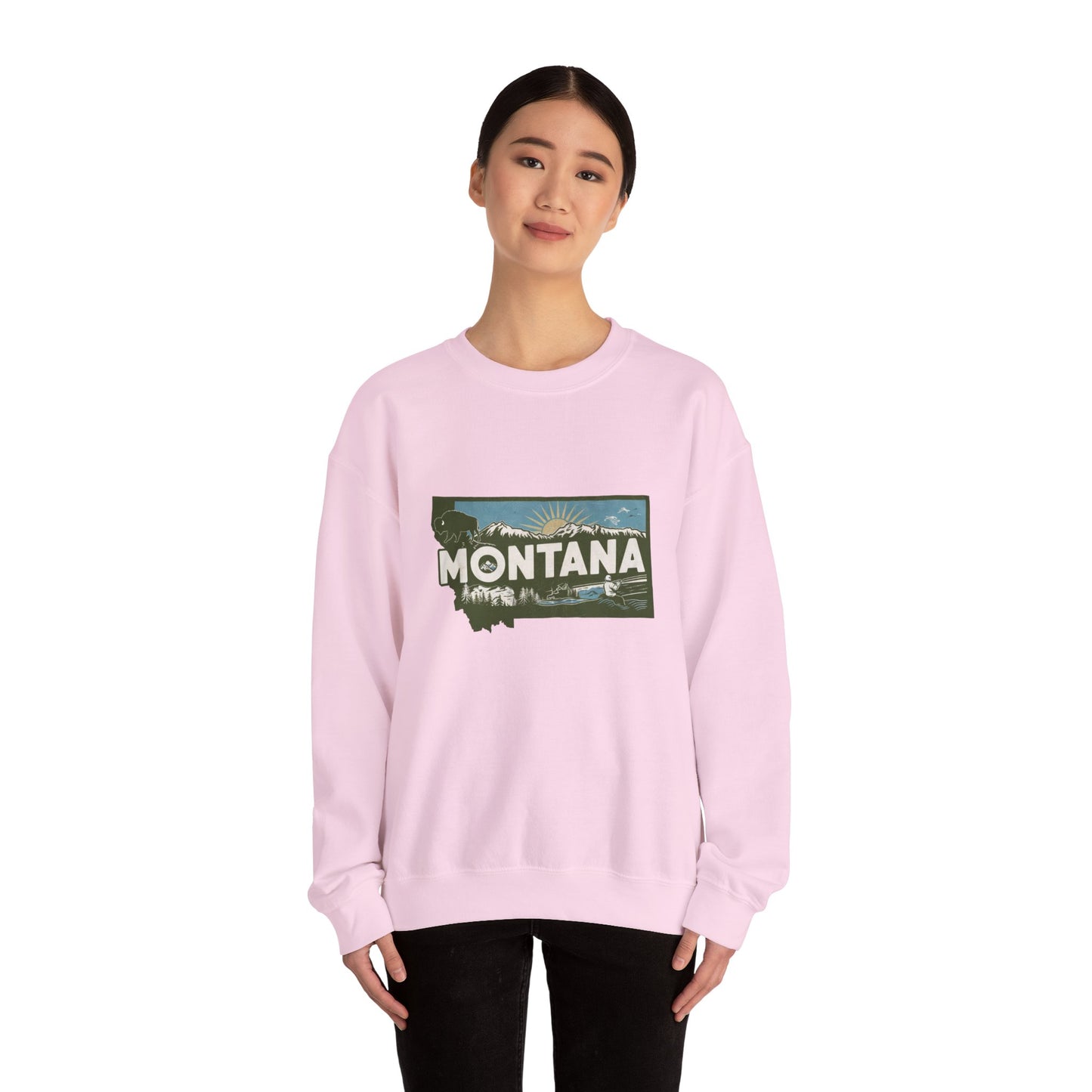 Montana State Landscape Crewneck Sweatshirt