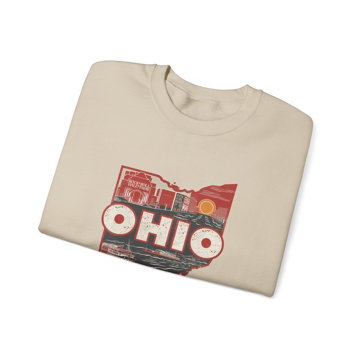 Ohio State Outline Vintage Collage Sweatshirt