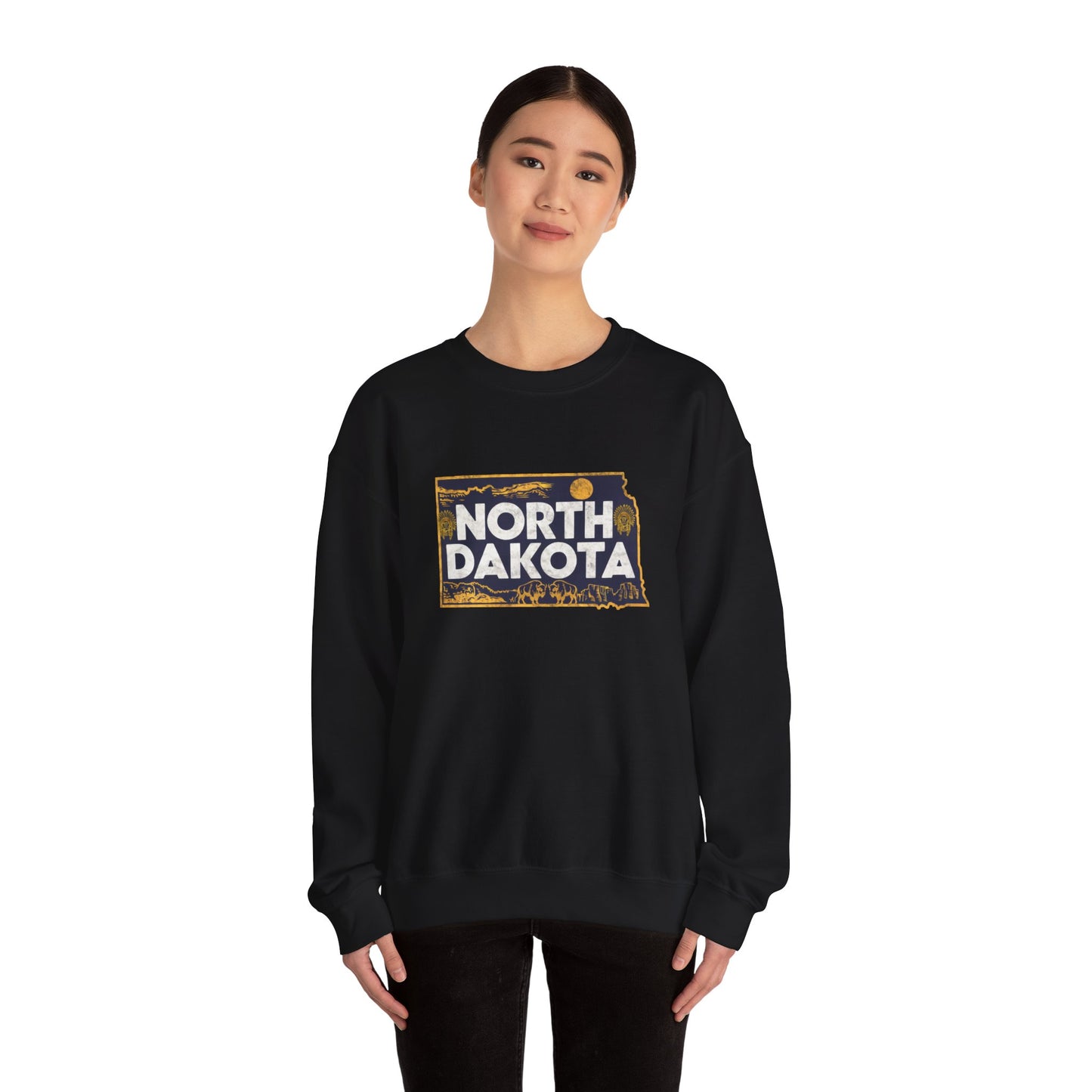 North Dakota state landscape sweatshirt | Badlands sunset design