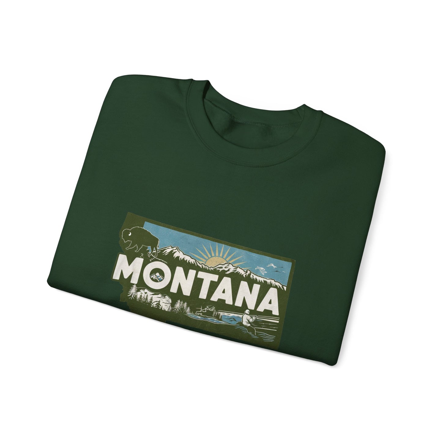 Montana State Landscape Crewneck Sweatshirt
