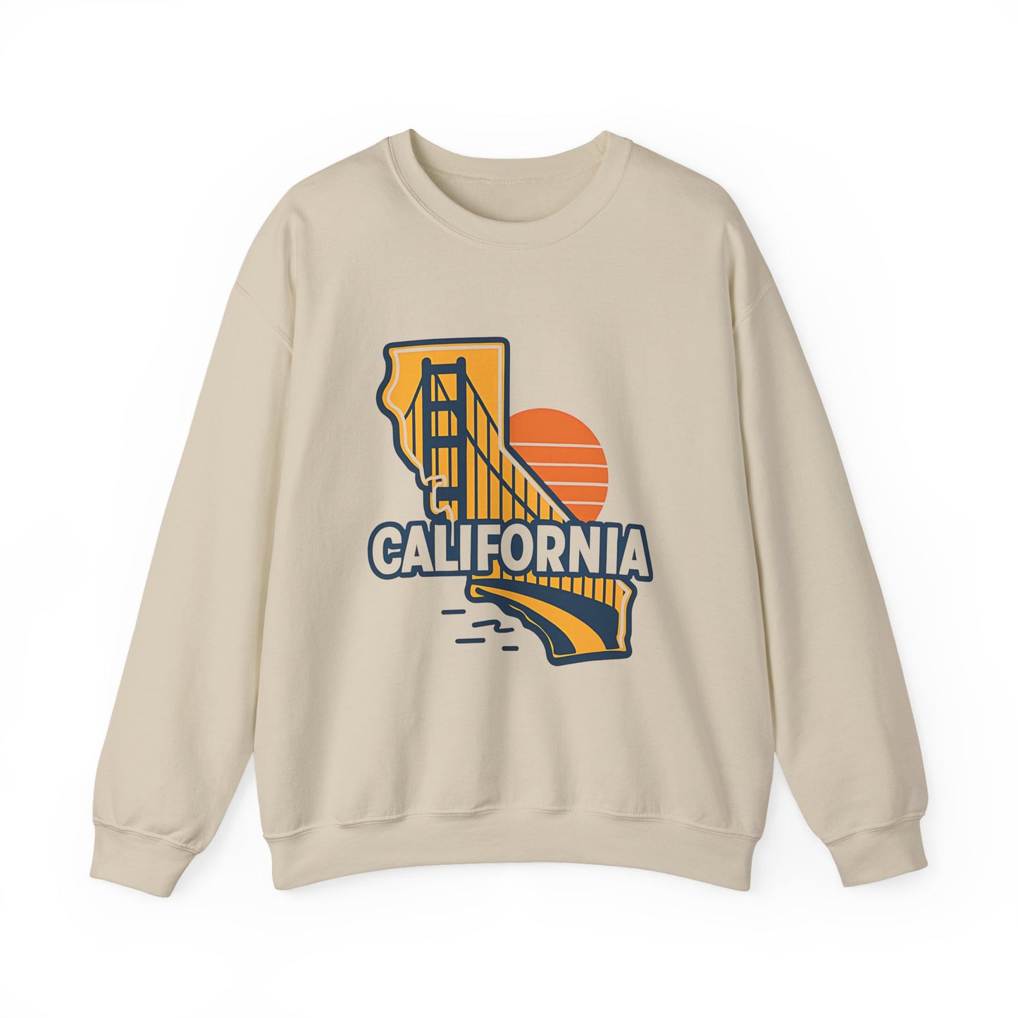 California Golden Gate Bridge Sweatshirt | State Silhouette Sunset