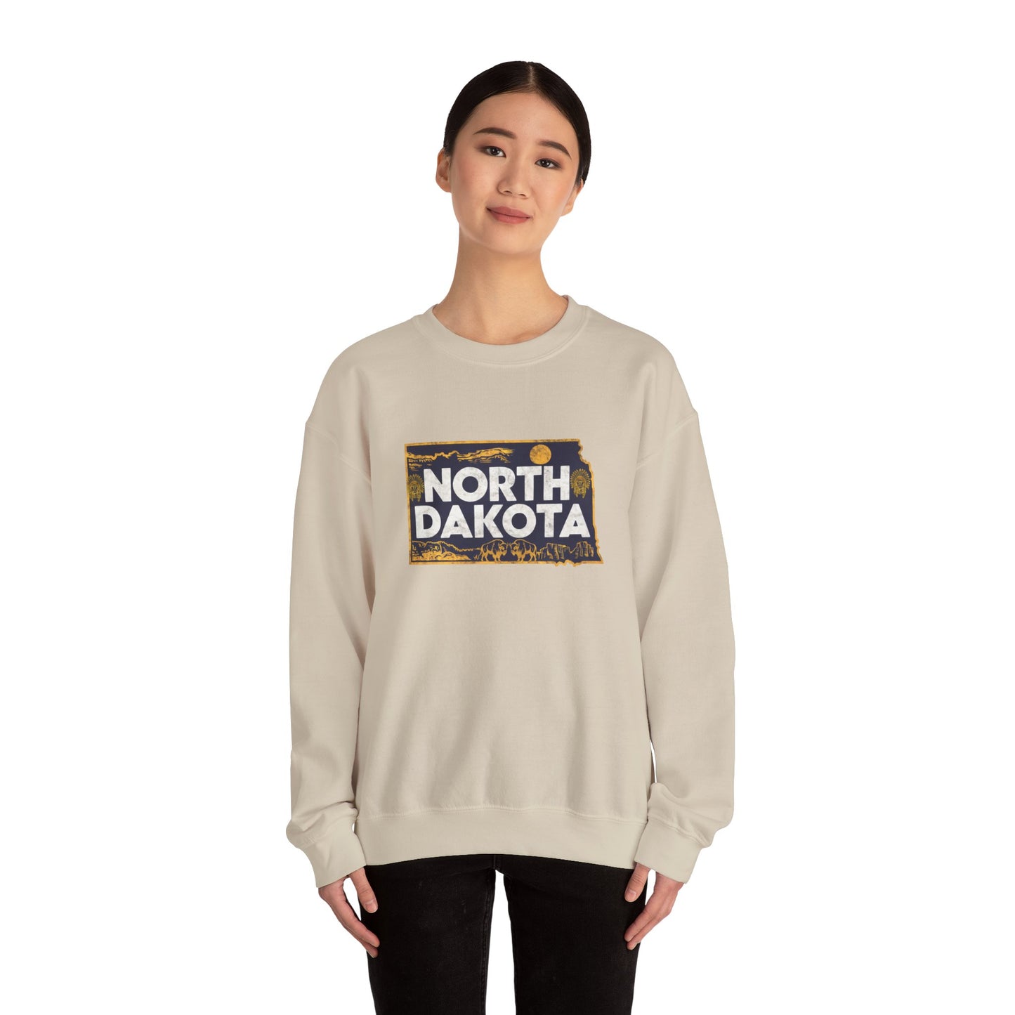 North Dakota state landscape sweatshirt | Badlands sunset design