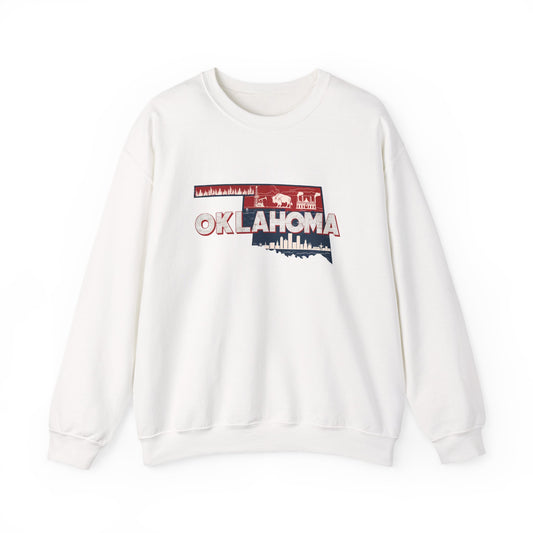 Oklahoma State Shape Skyline Crewneck Sweatshirt