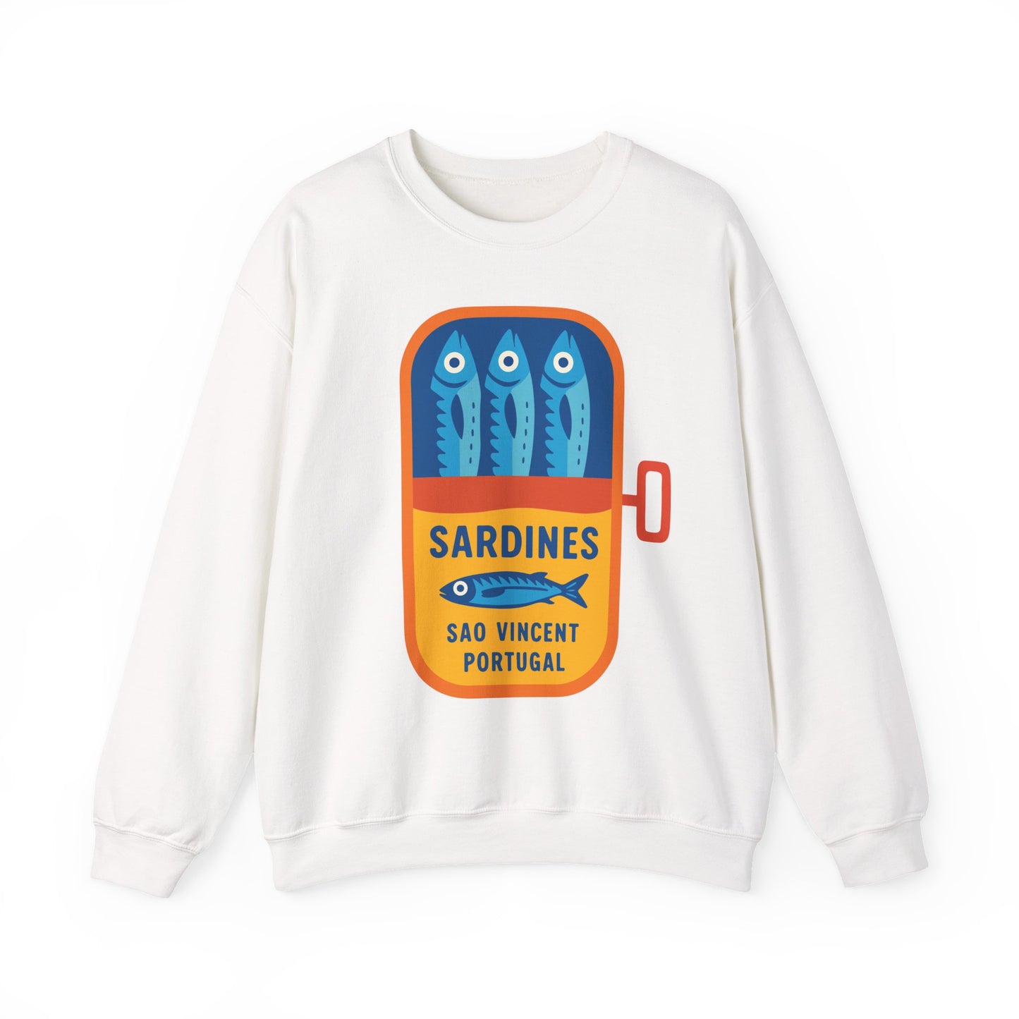 Sardines in a Can Sweatshirt | Retro Fish Can Illustration