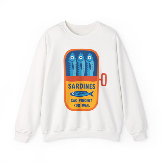 Sardines in a Can Sweatshirt | Retro Fish Can Illustration