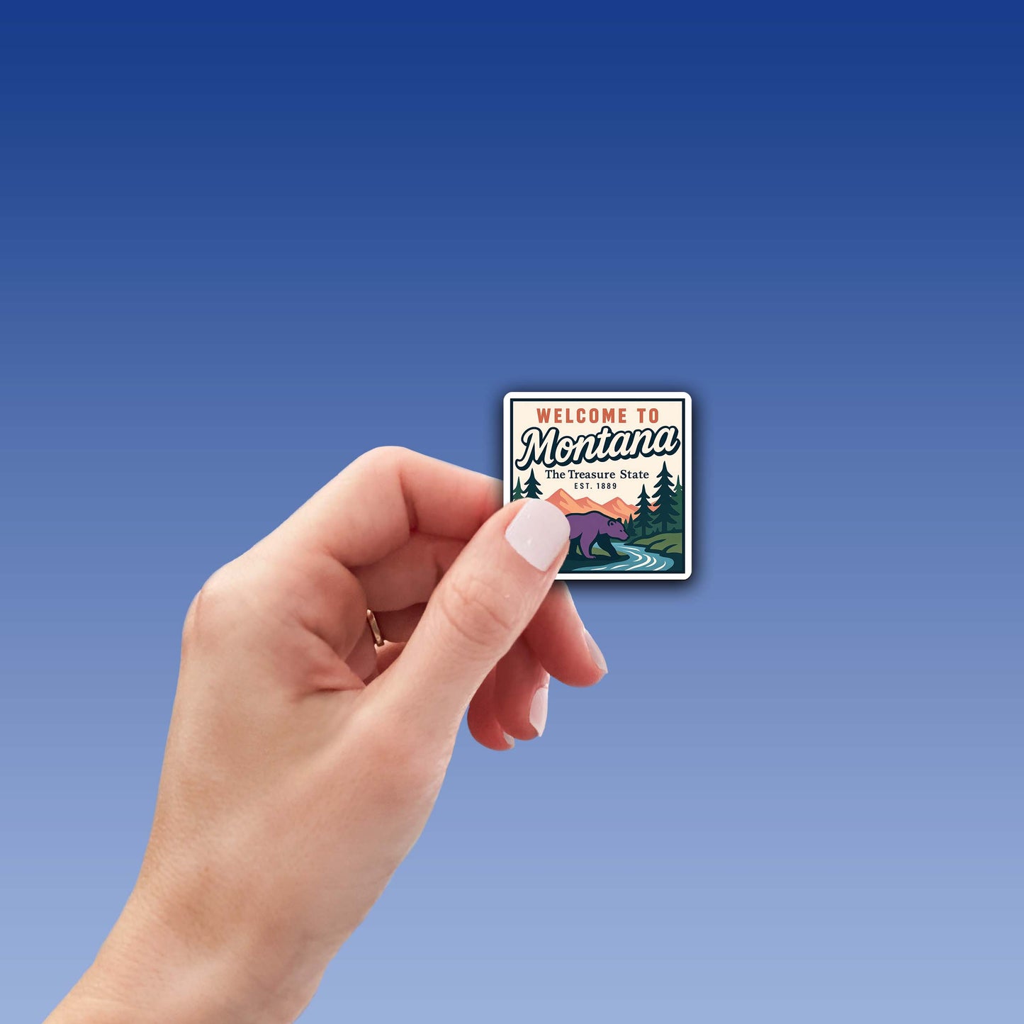 Welcome to Montana Vinyl Sticker – Vintage State Travel Decal