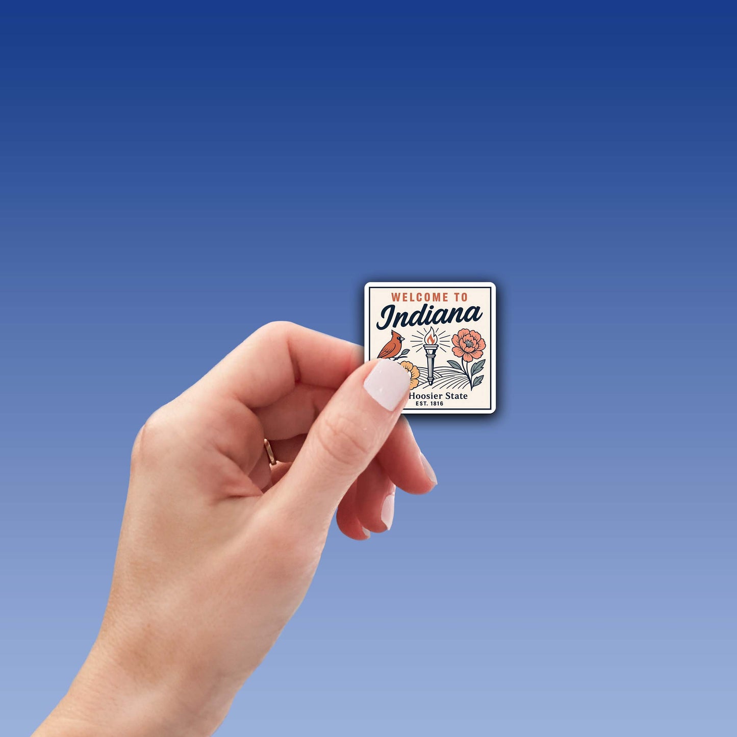 Welcome to Indiana Vinyl Sticker – Vintage State Travel Decal